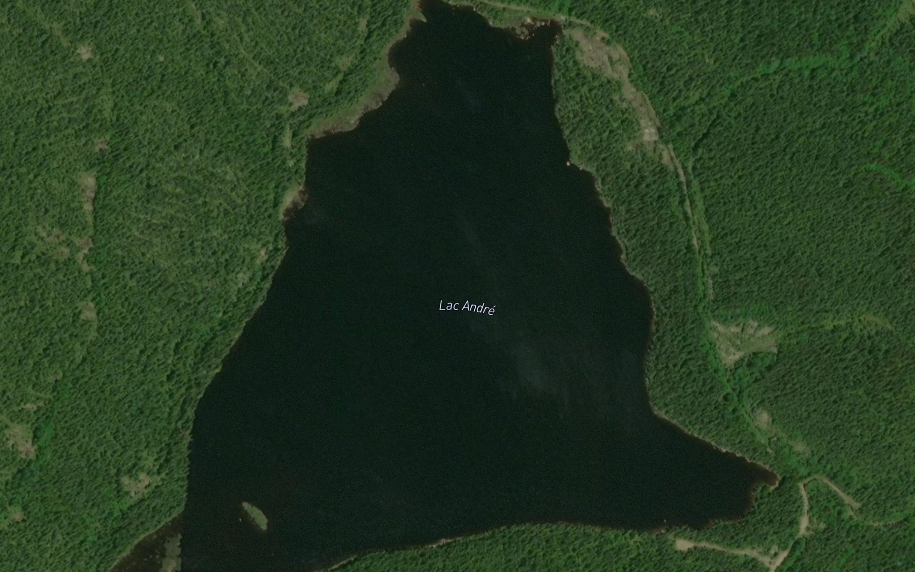 Satellite map of the Lac Andre