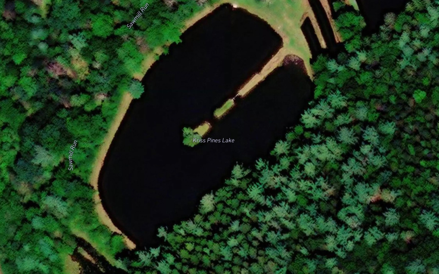 Satellite map of the Kriss Pines Lake