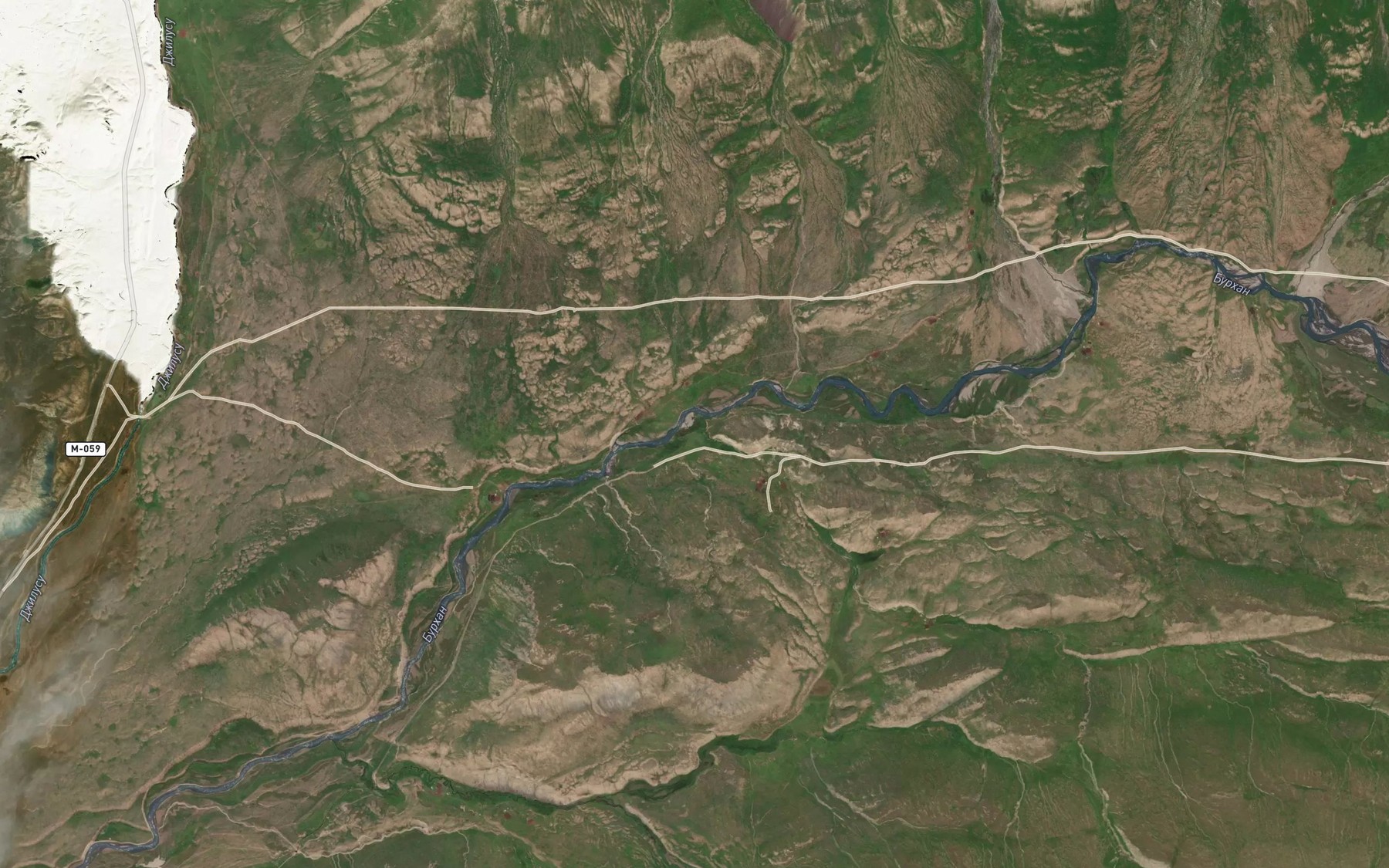 Satellite map of the Dzhekendy