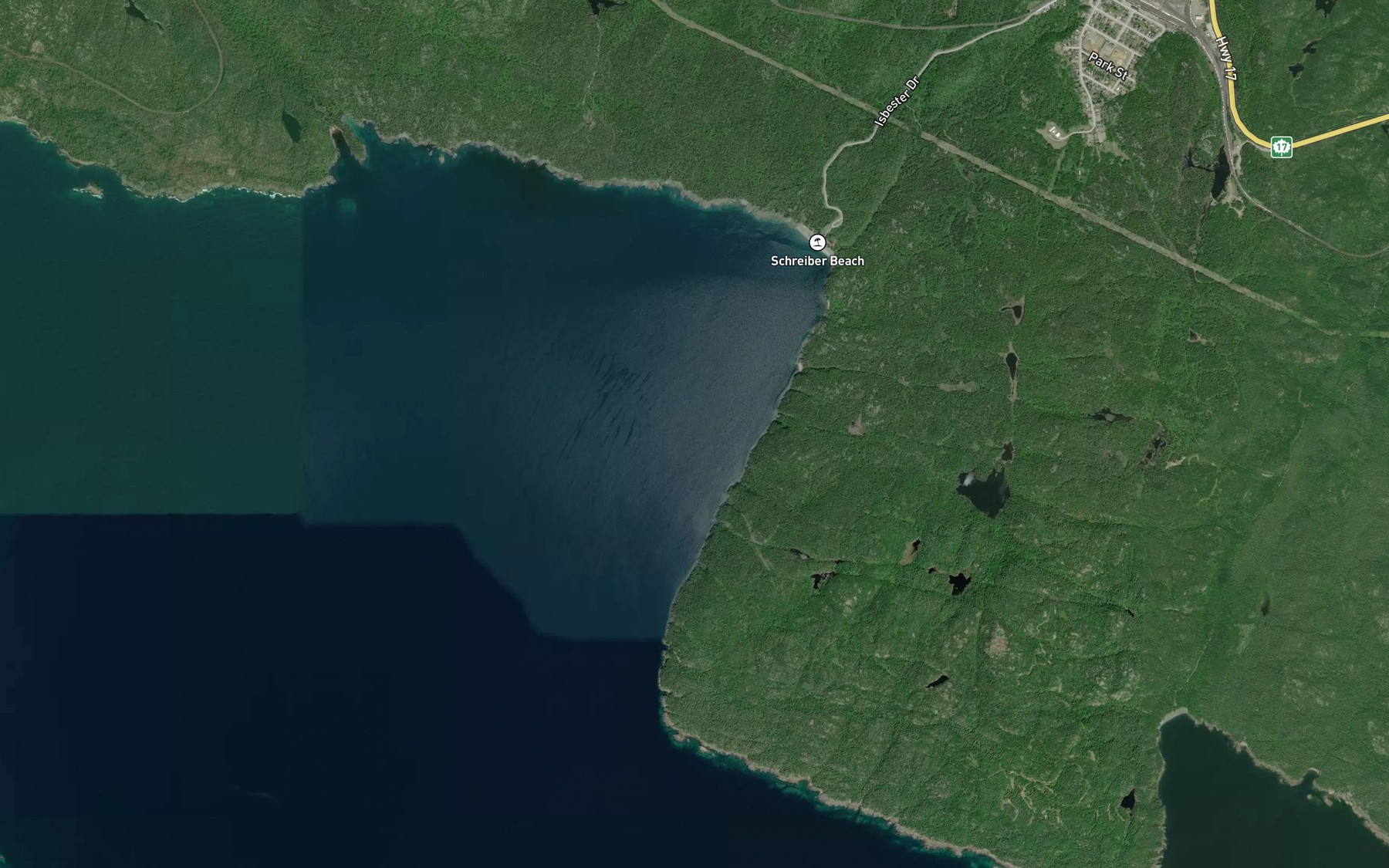 Satellite map of the Collingwood Bay