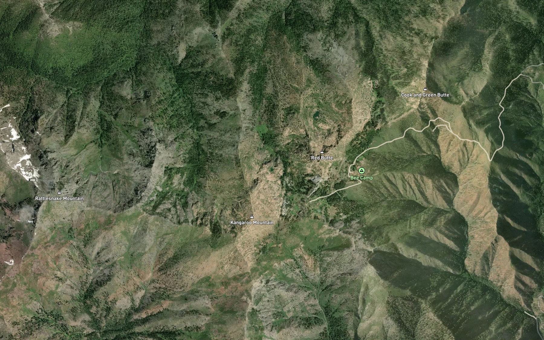 Satellite map of the Towhead Lake
