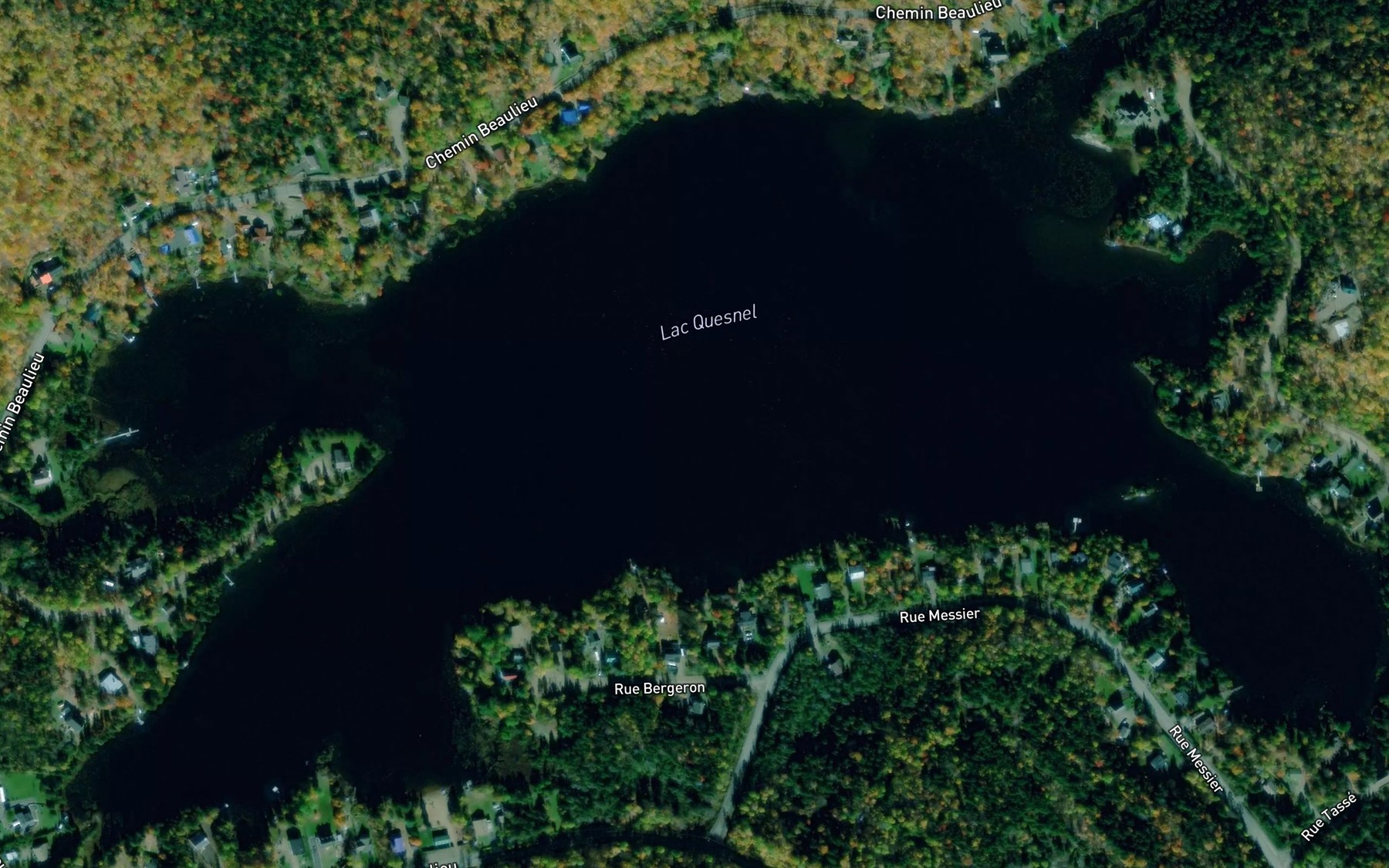 Satellite map of the Lac Quesnel