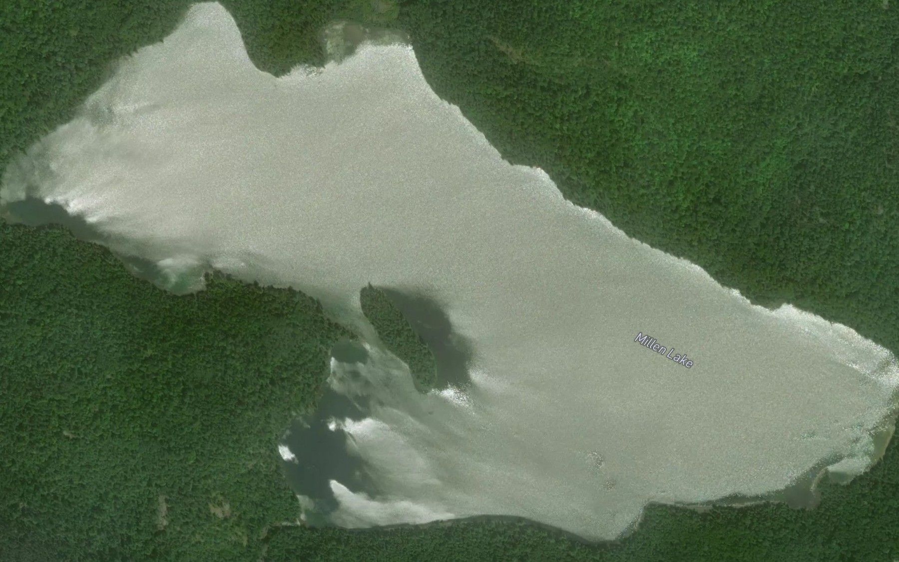 Satellite map of the Millen Lake
