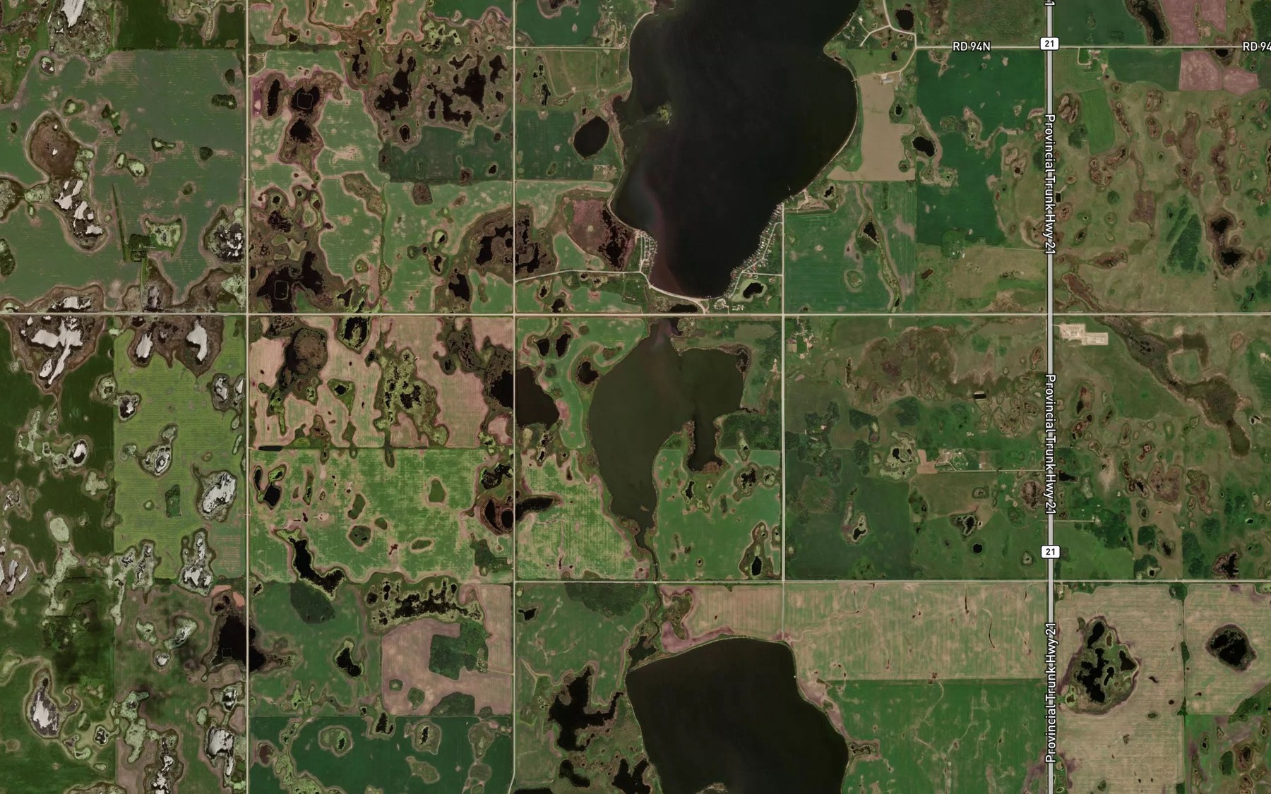 Satellite map of the Cooks Lake