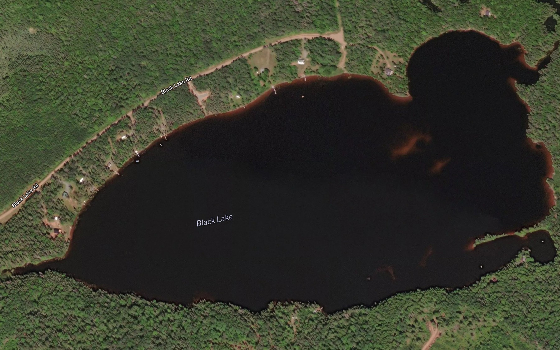 Satellite map of the Black Lake