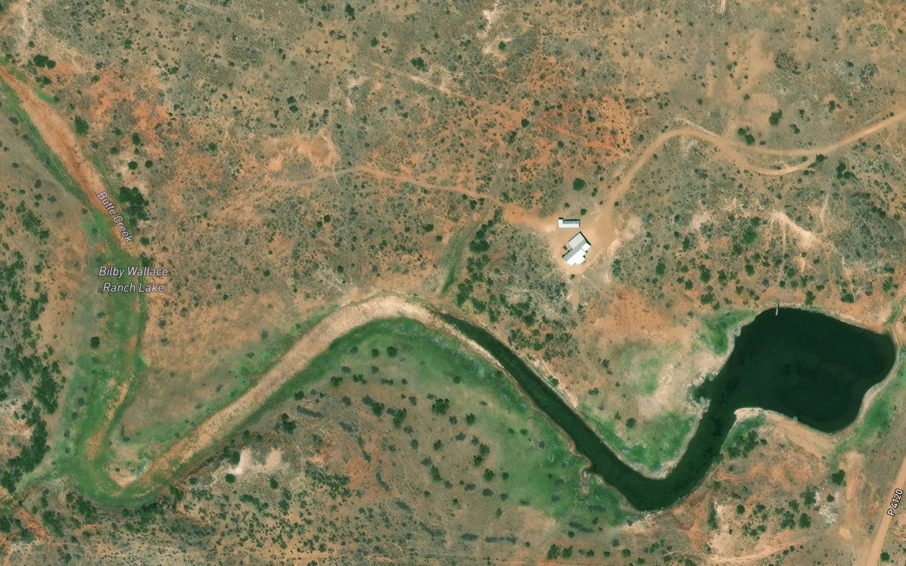 Satellite map of the Bilby Wallace Ranch Lake