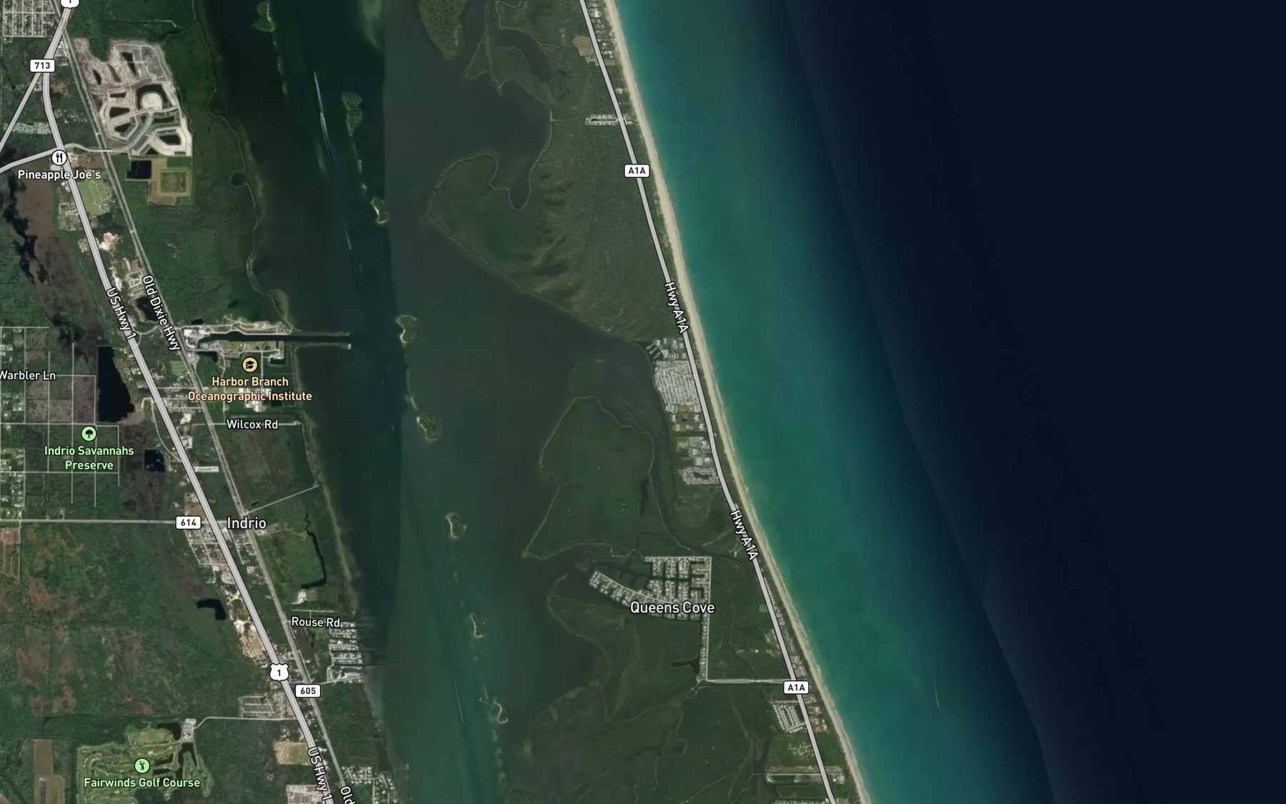 Satellite map of the Blue Hole Creek