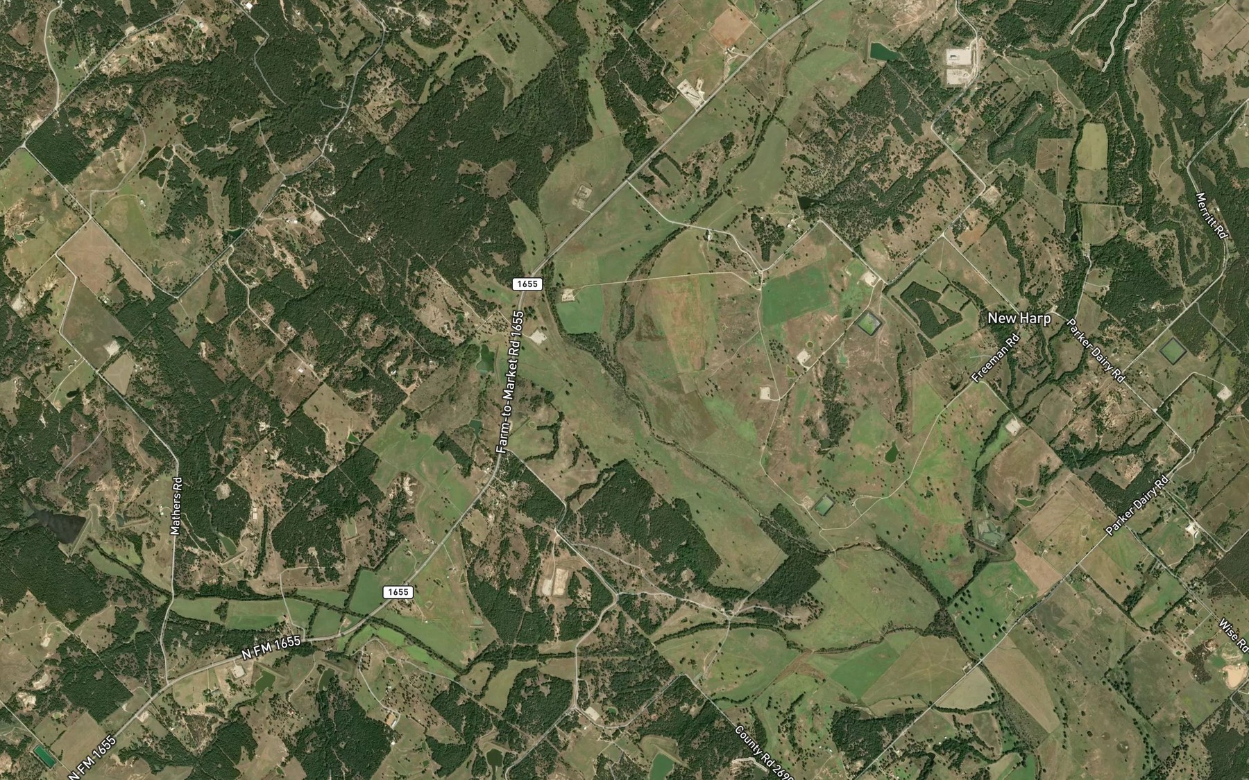 Satellite map of the Braden Branch