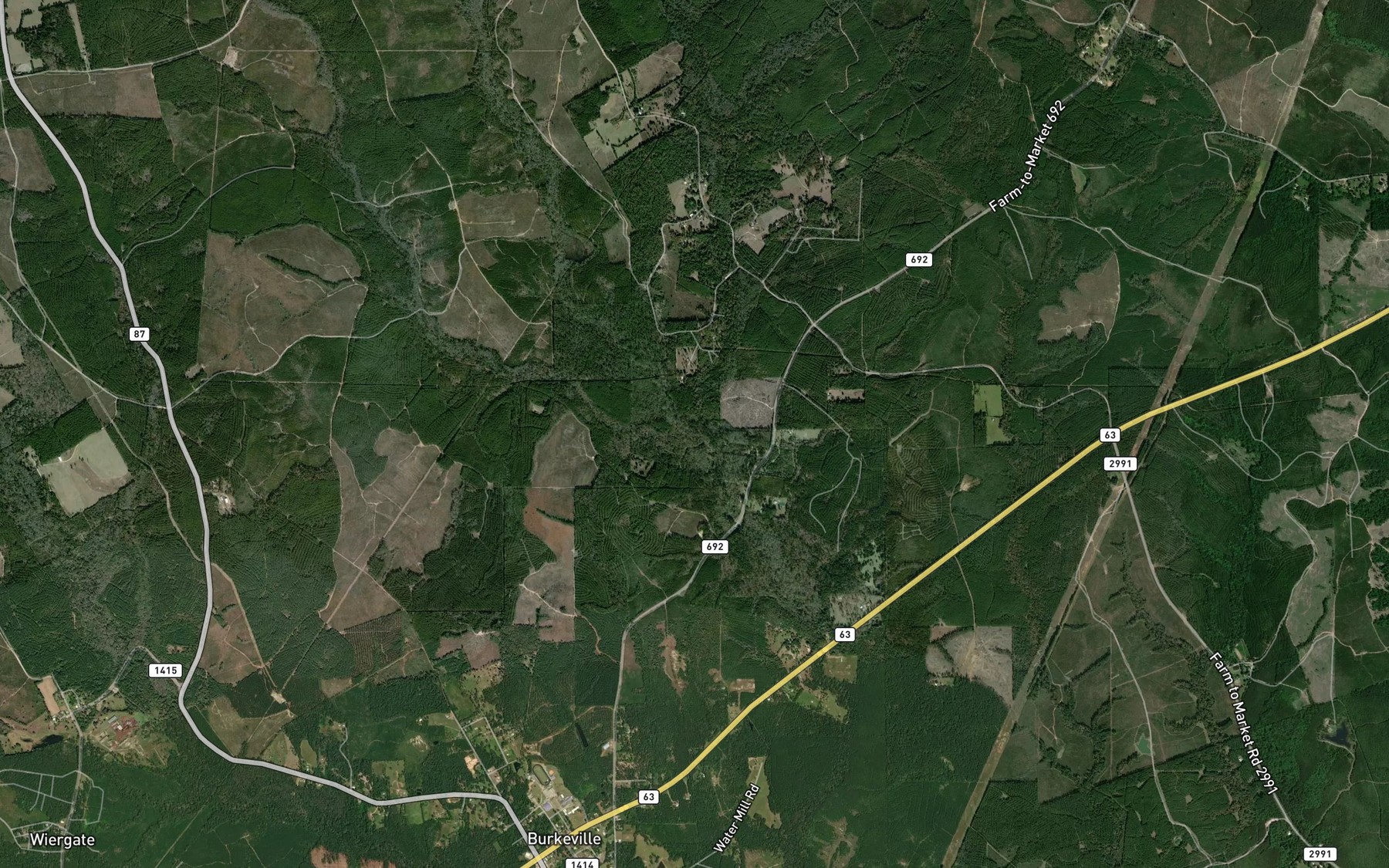 Satellite map of the Miller Branch