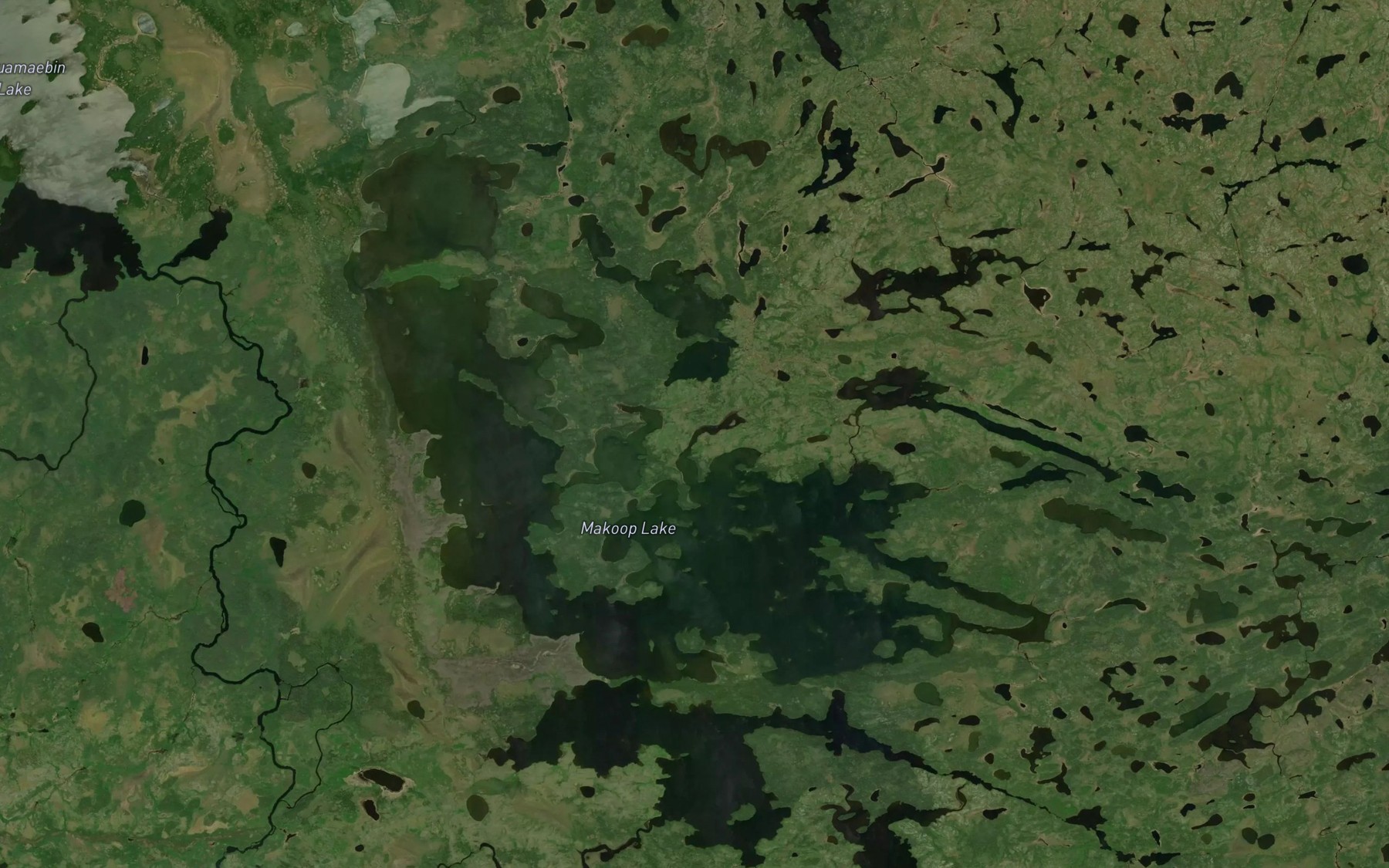 Satellite map of the Nekikamog River