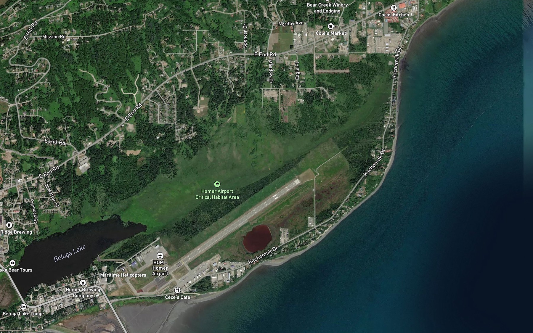 Satellite map of the Palmer Creek