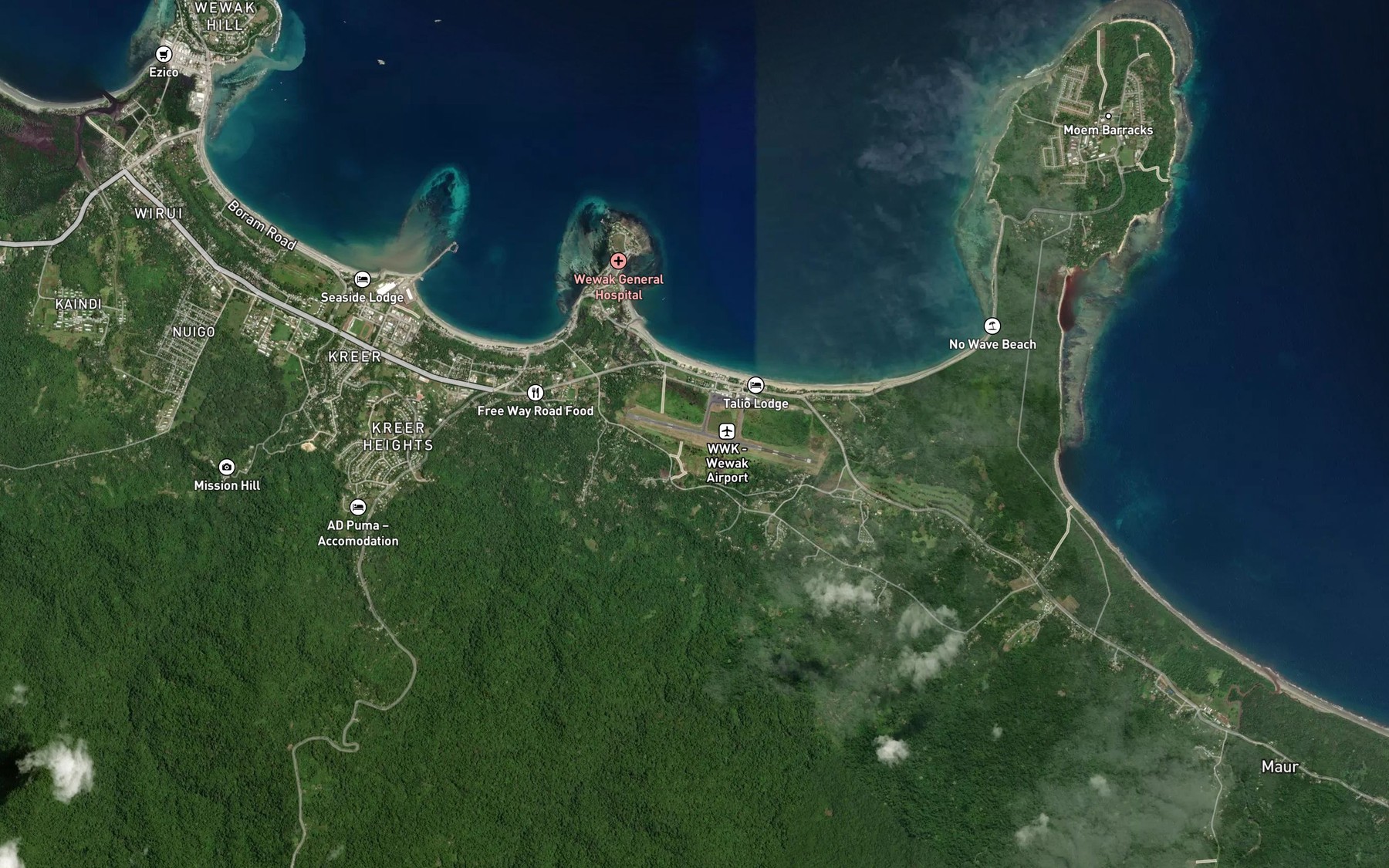 Satellite map of the Boram Creek