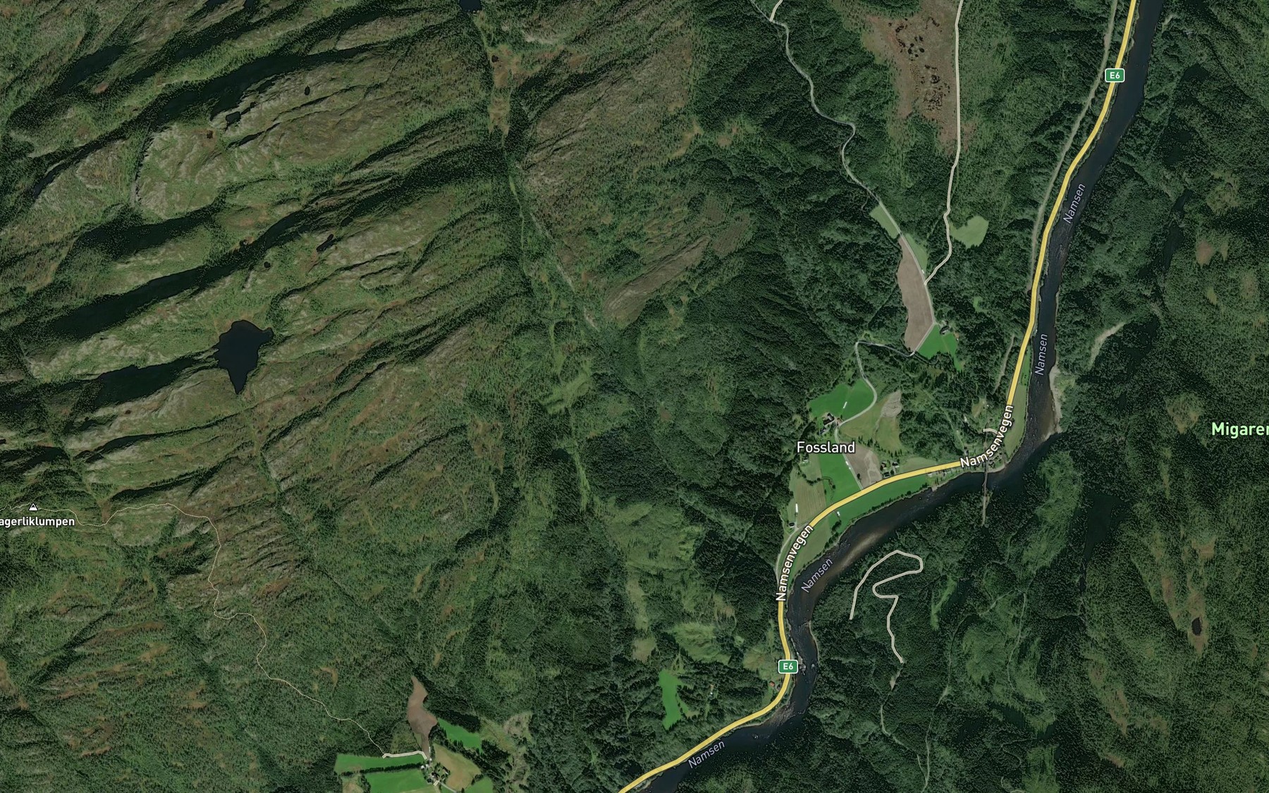 Satellite map of the Lomdalsbekken