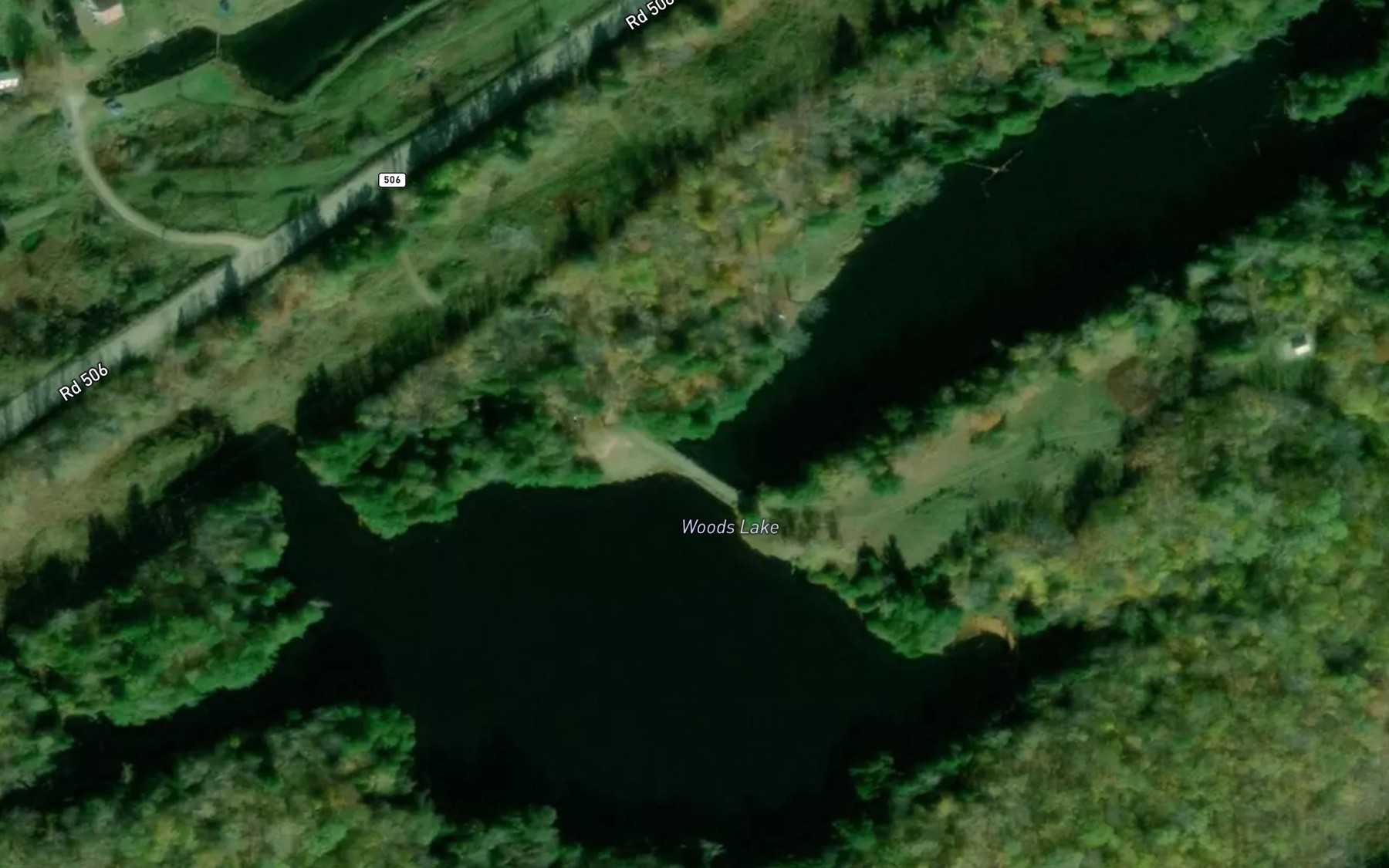 Satellite map of the Woods Lake