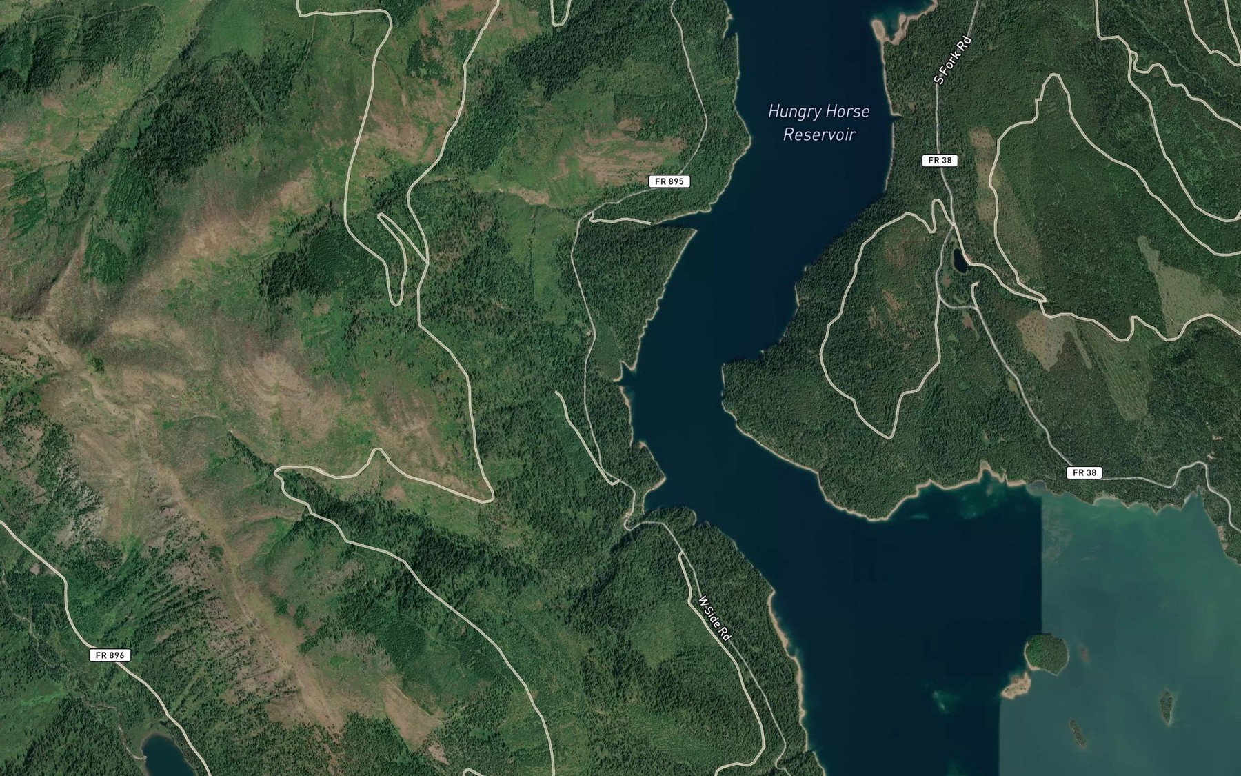 Satellite map of the Anna Creek