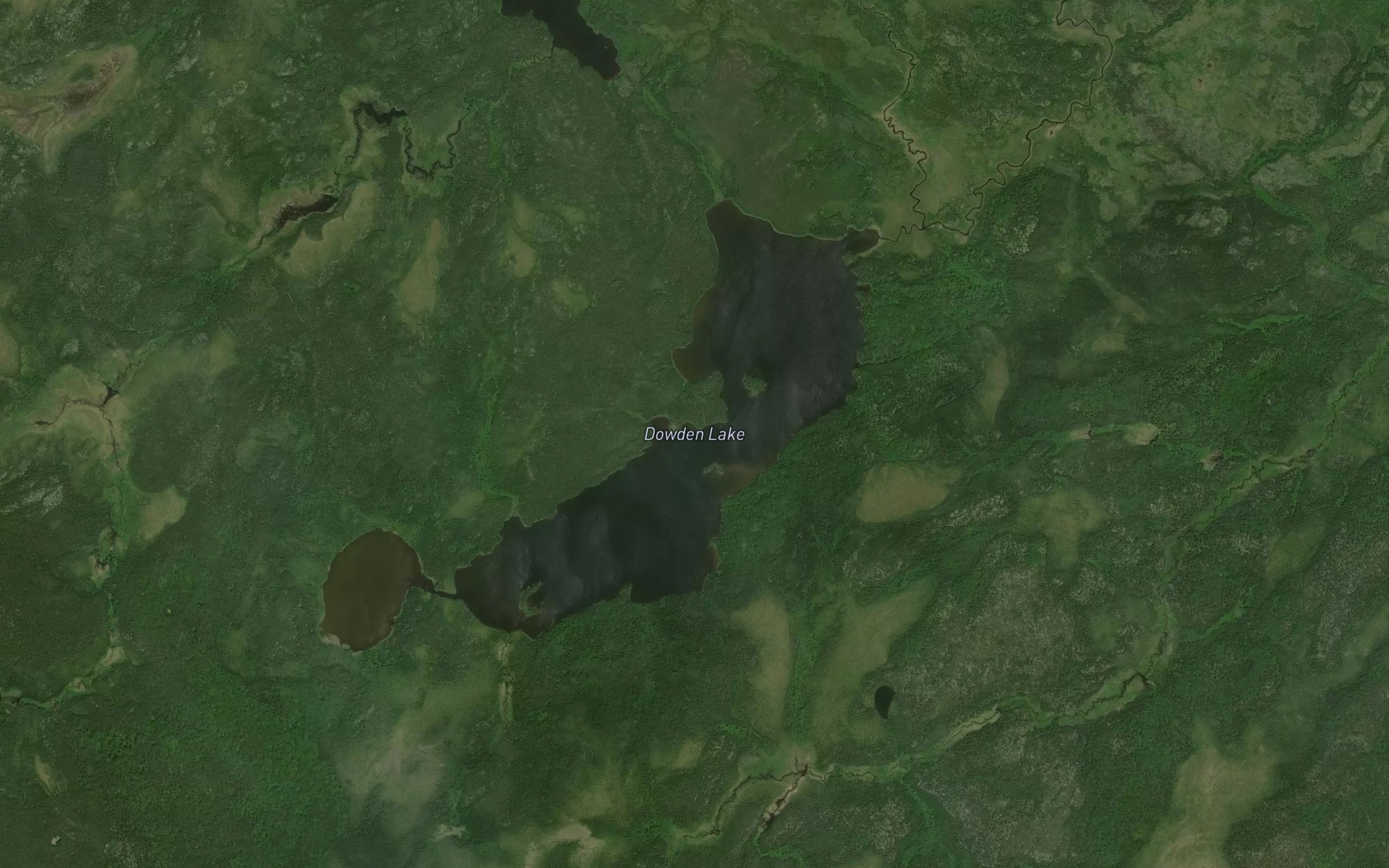 Satellite map of the Dowden Lake