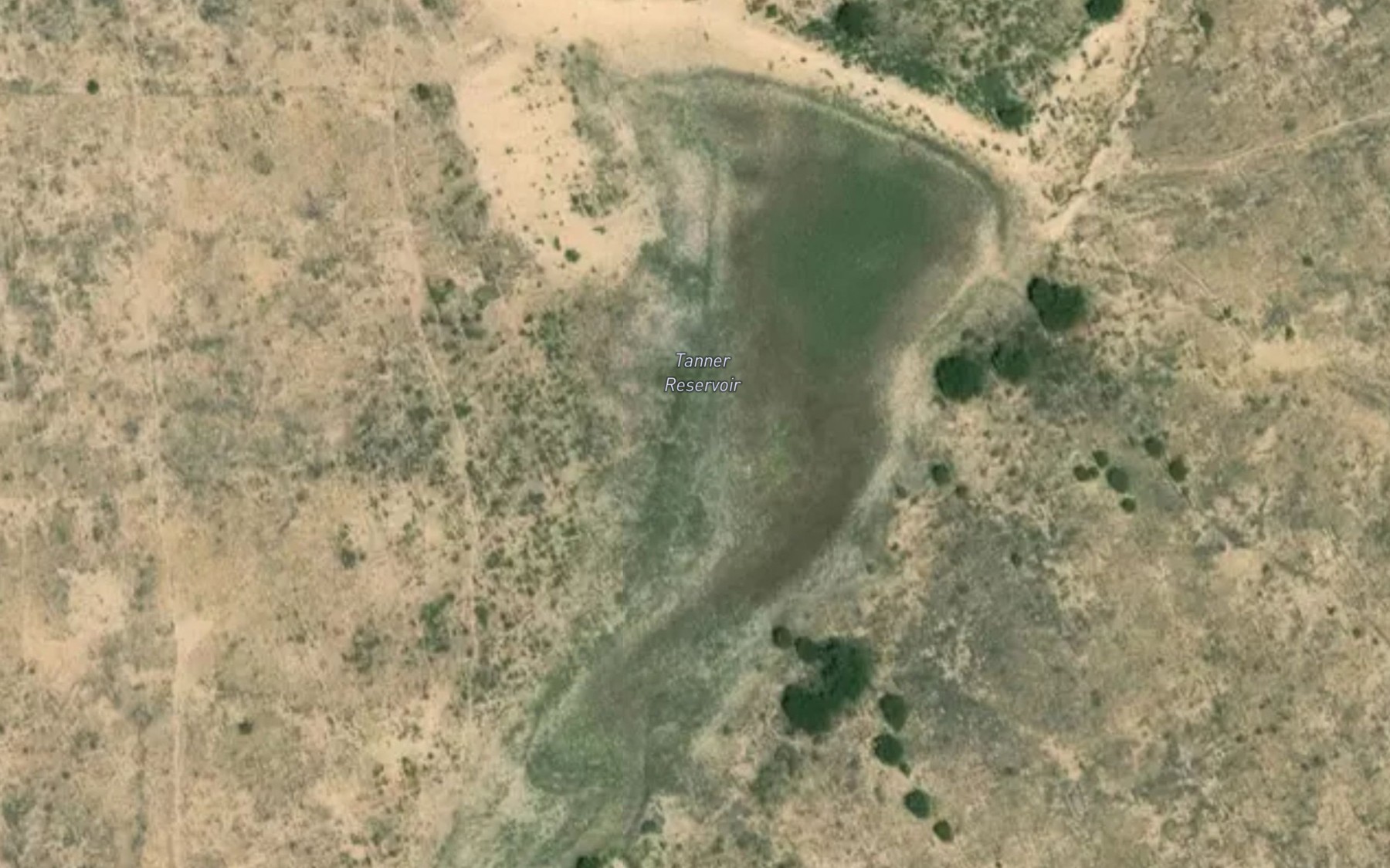 Satellite map of the Tanner Reservoir