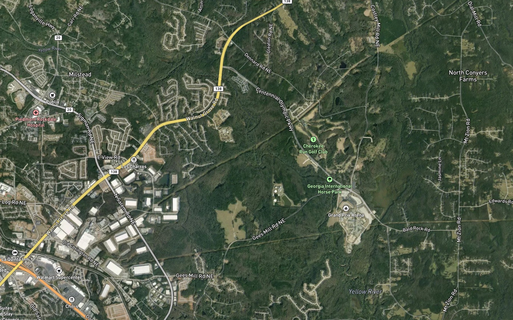 Satellite map of the Quigg Branch