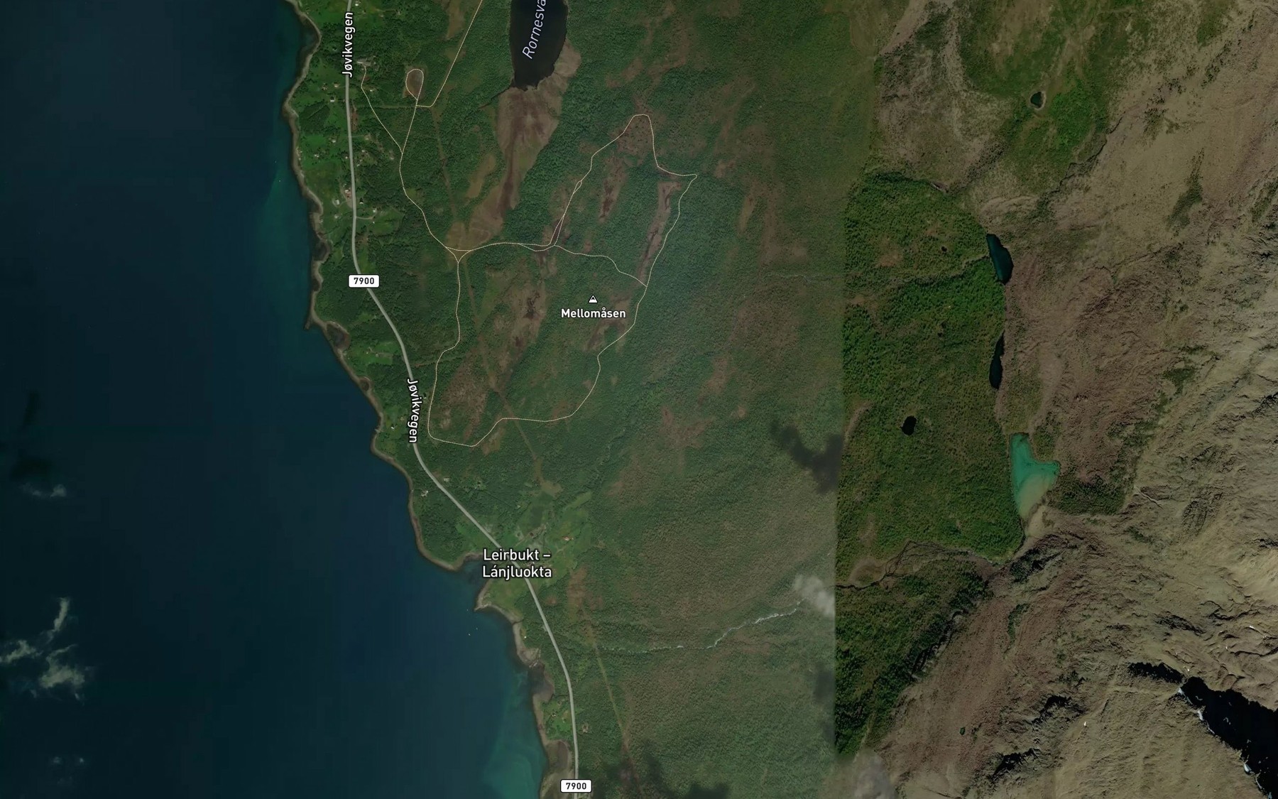 Satellite map of the Leirbuktelva
