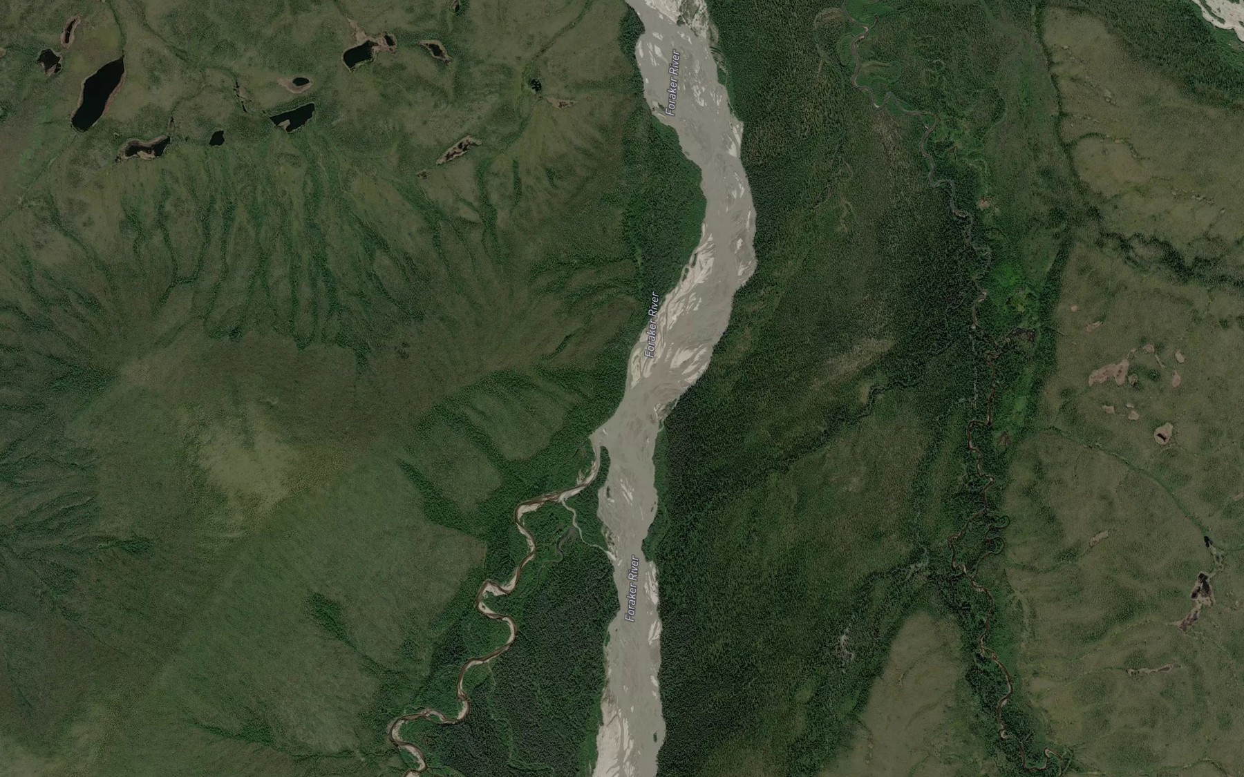 Satellite map of the White Creek