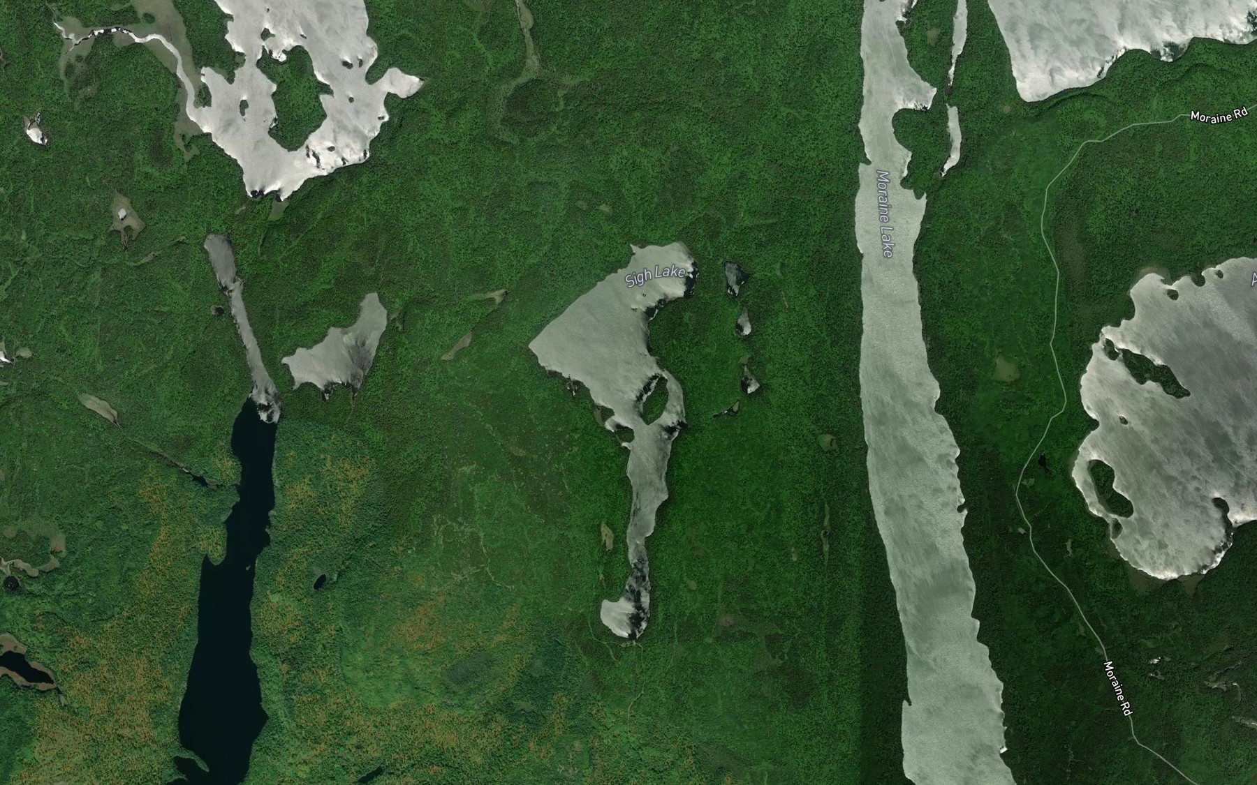 Satellite map of the Sigh Lake