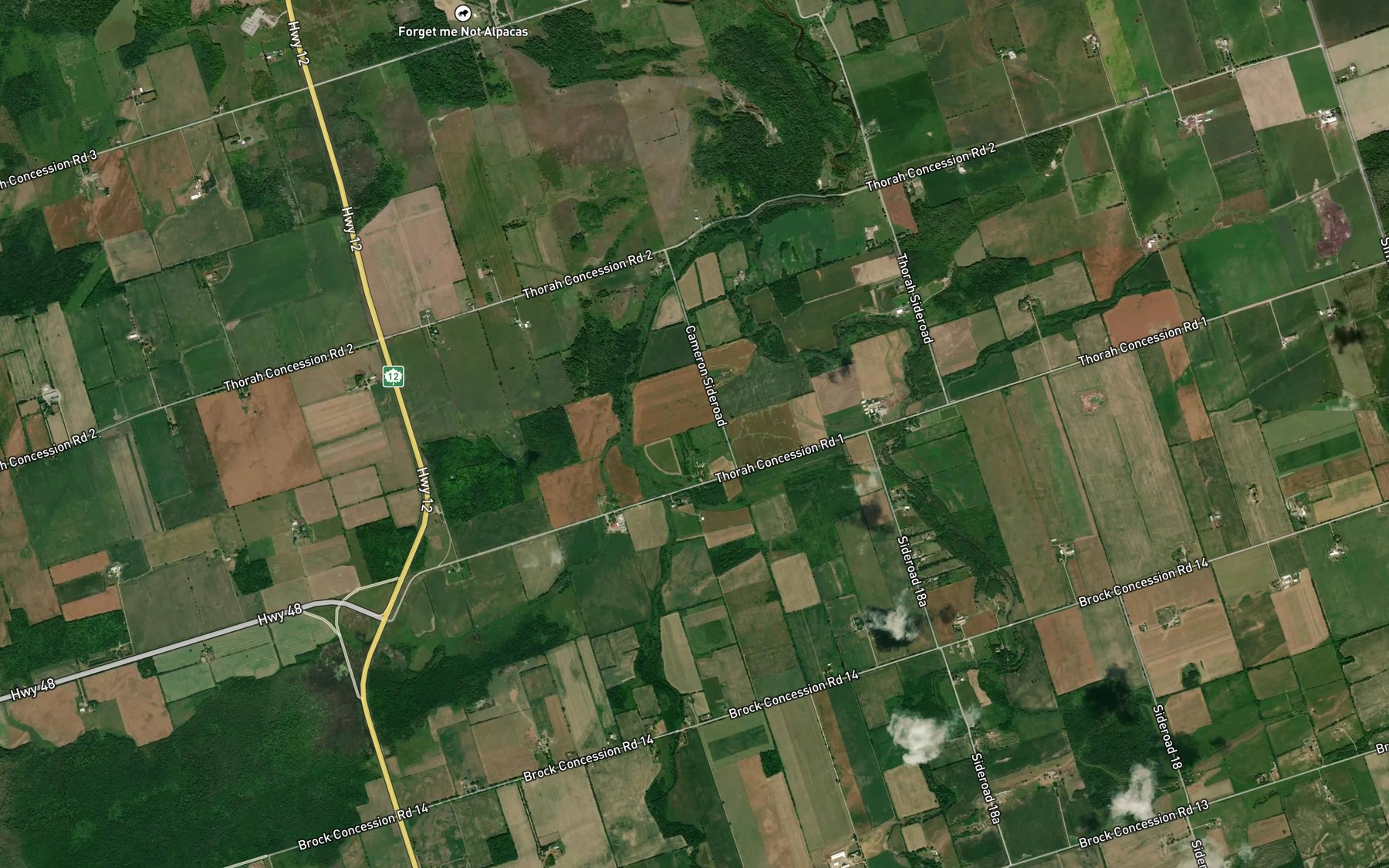 Satellite map of the Vrooman Creek
