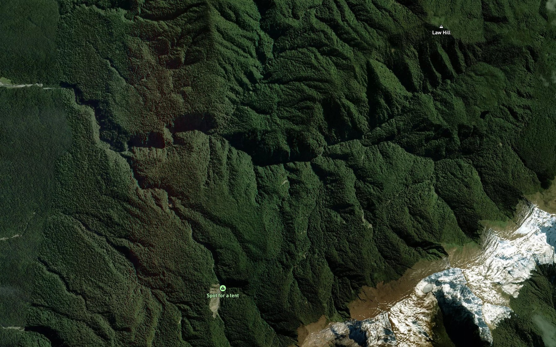 Satellite map of the Summit Creek
