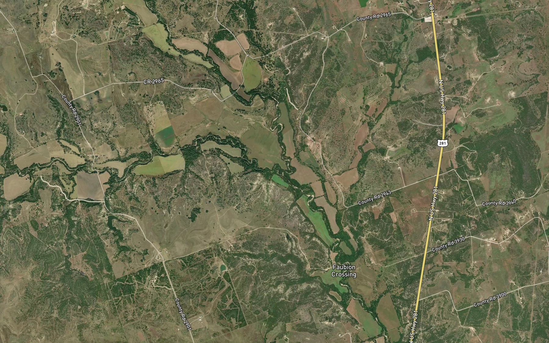 Satellite map of the Bennett Creek