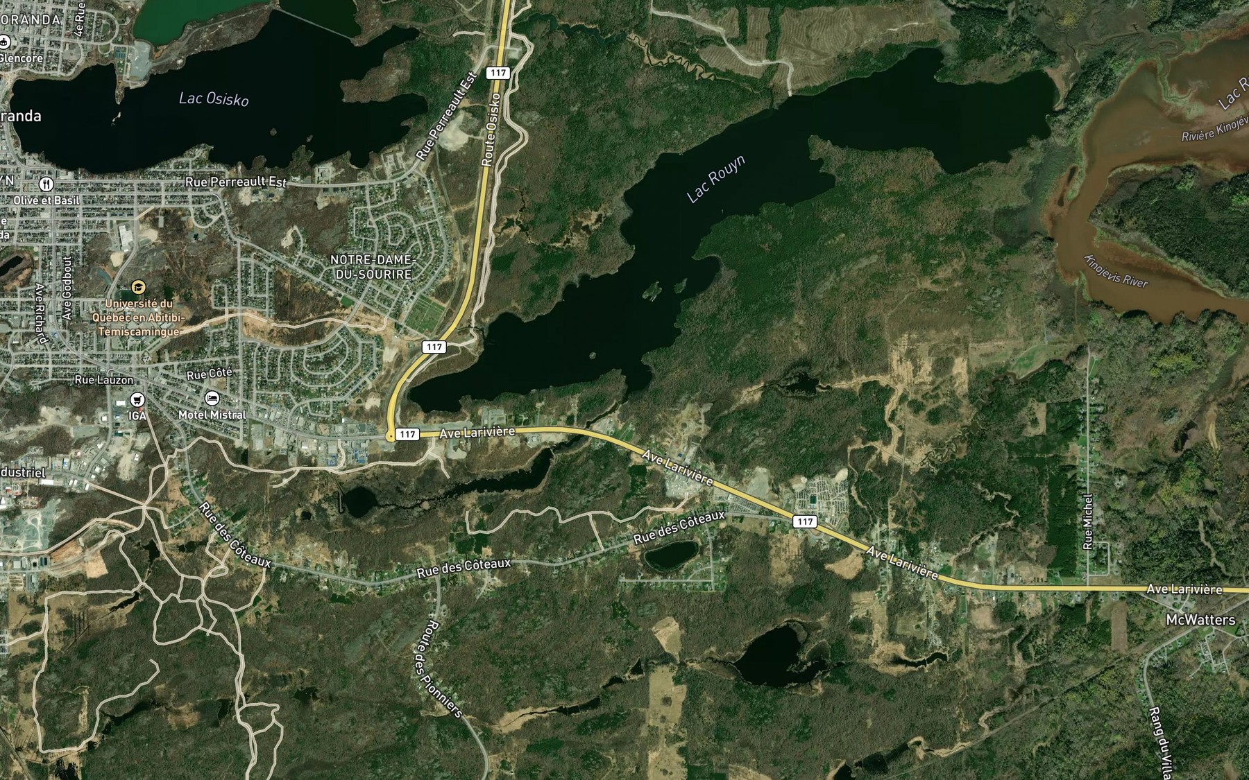 Satellite map of the Cours d'eau Samuel