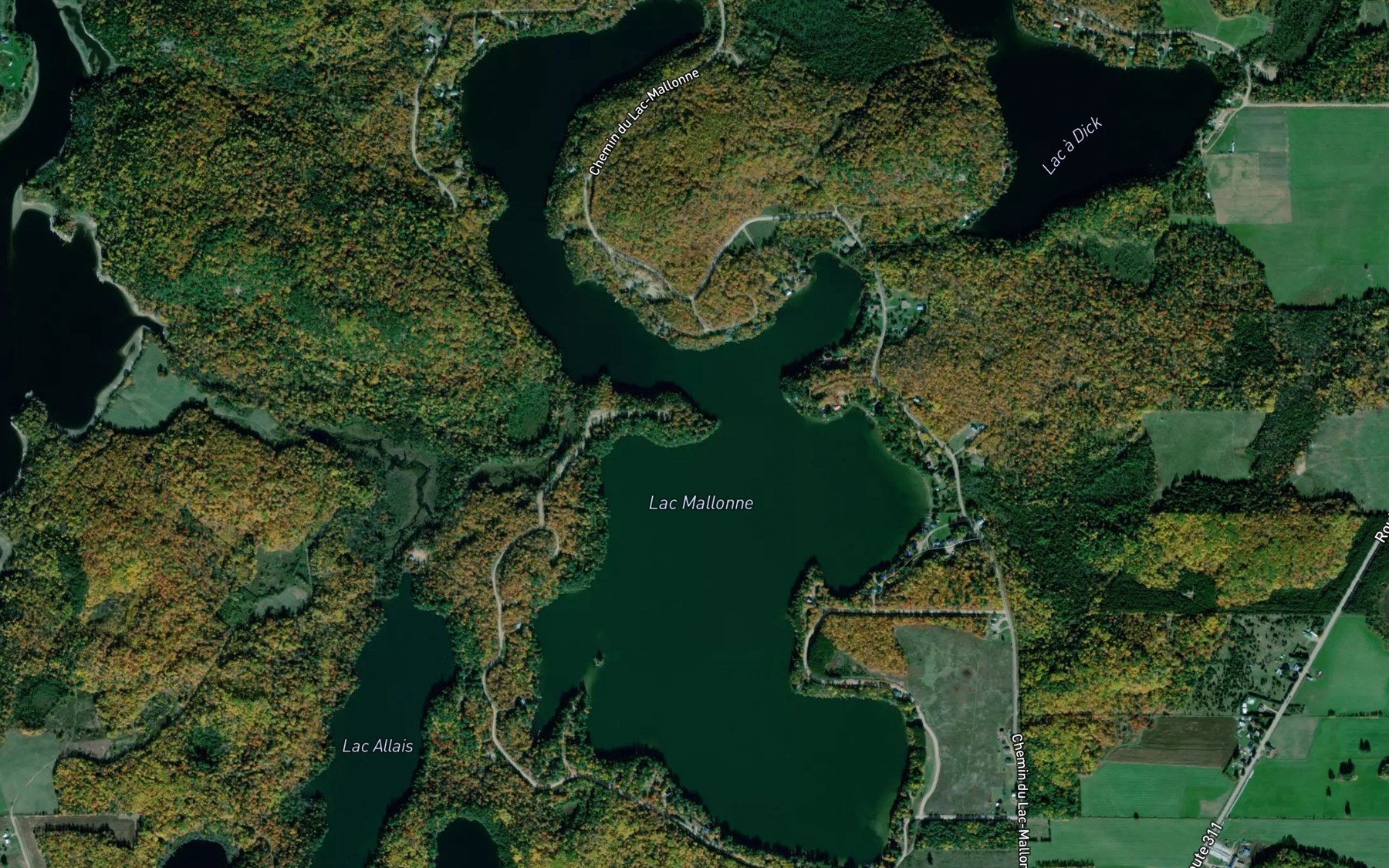 Satellite map of the Lac Mallonne