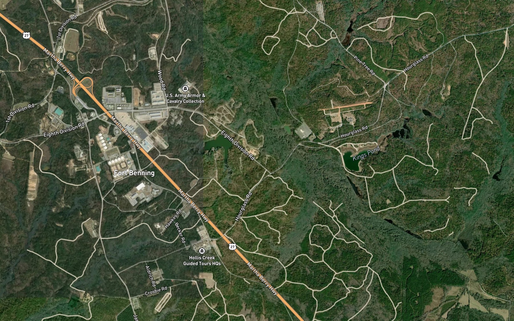 Satellite map of the Sulphur Spring