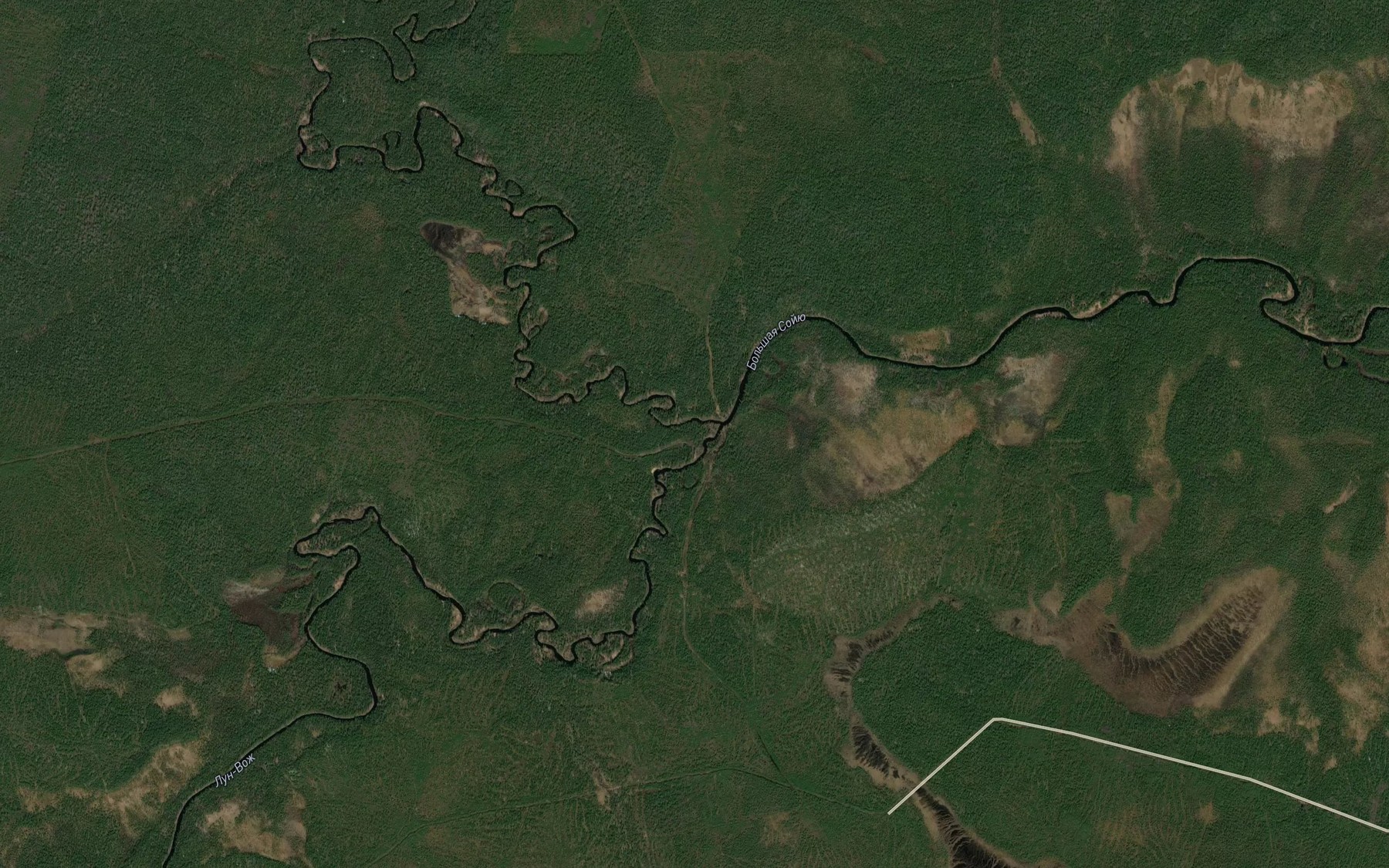 Satellite map of the Voyvozh