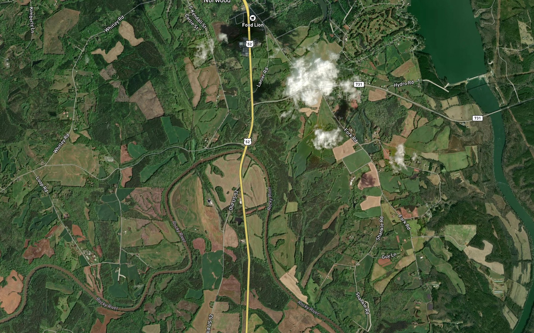 Satellite map of the Little Cedar Creek