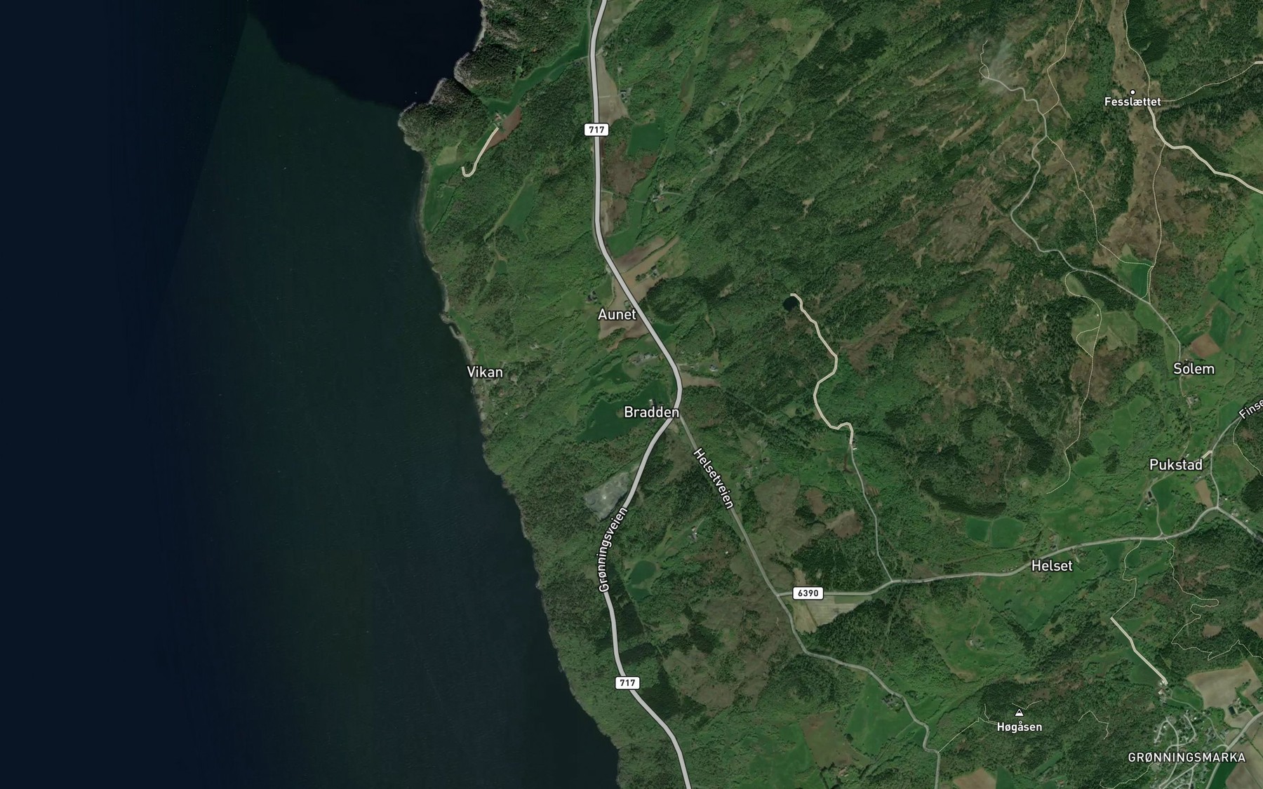 Satellite map of the Mjolkaa