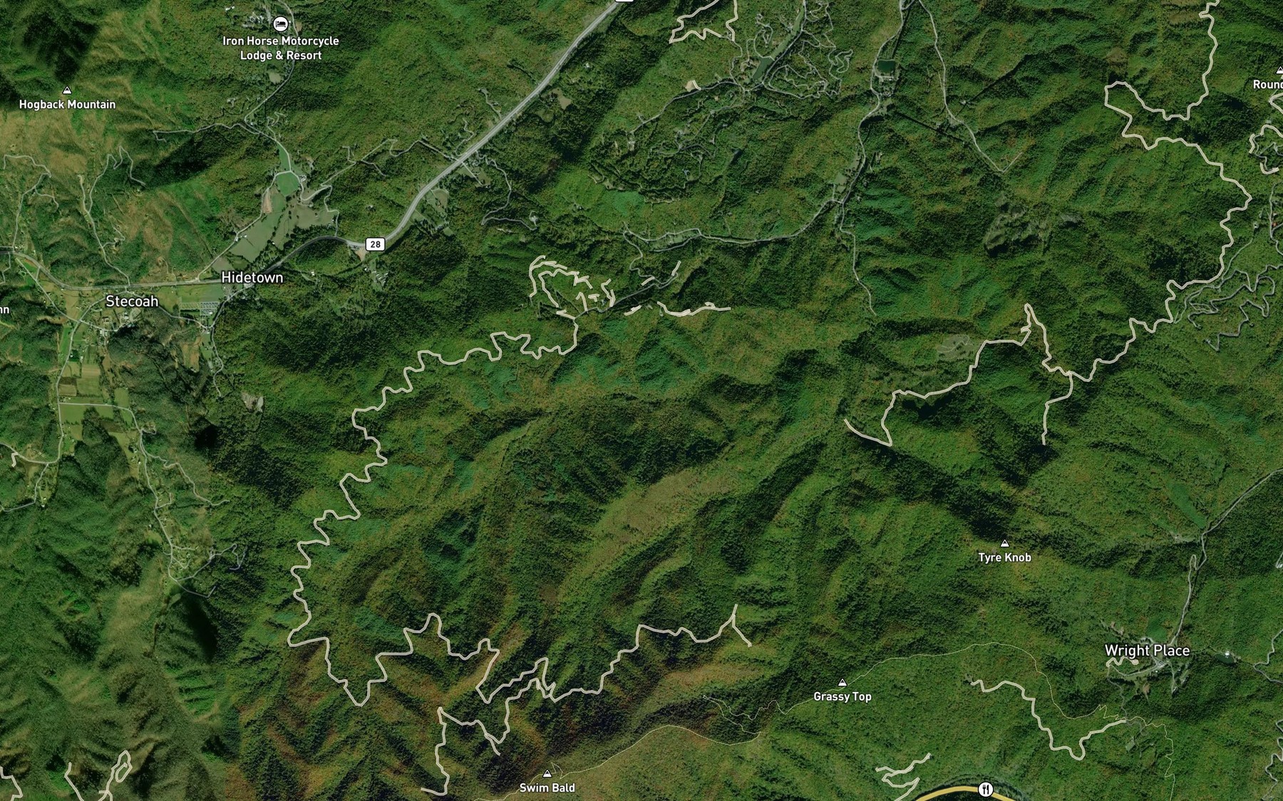 Satellite map of the Whiteoak Branch