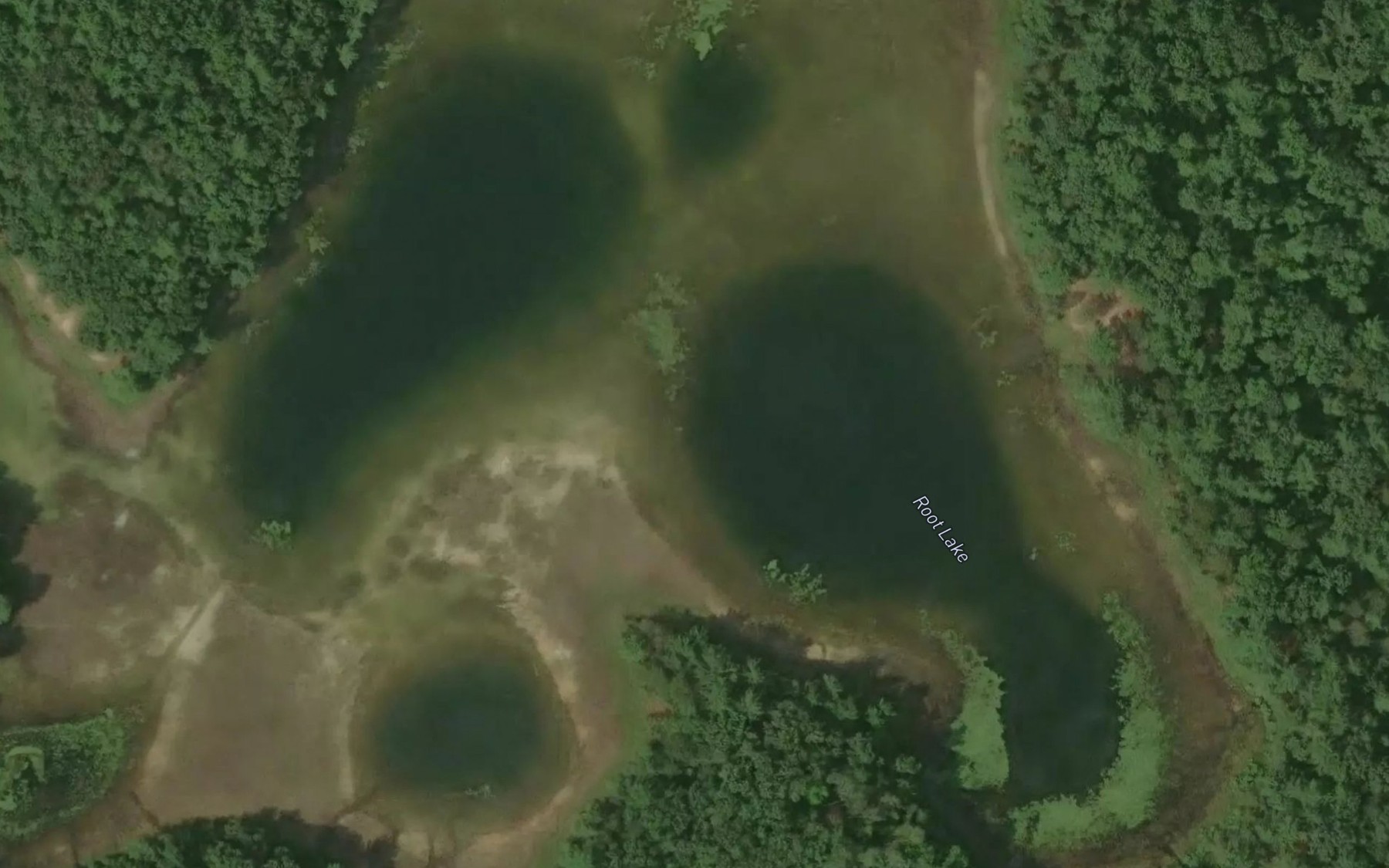 Satellite map of the Root Lake