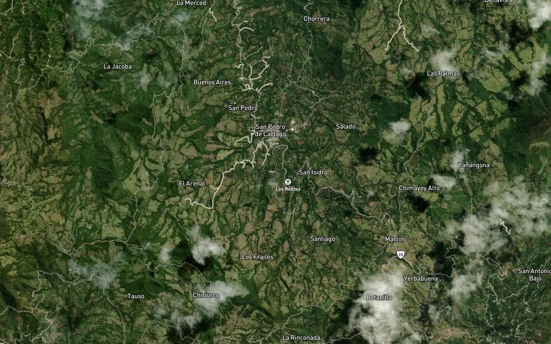 Satellite map of the Quebrada El Zanjon