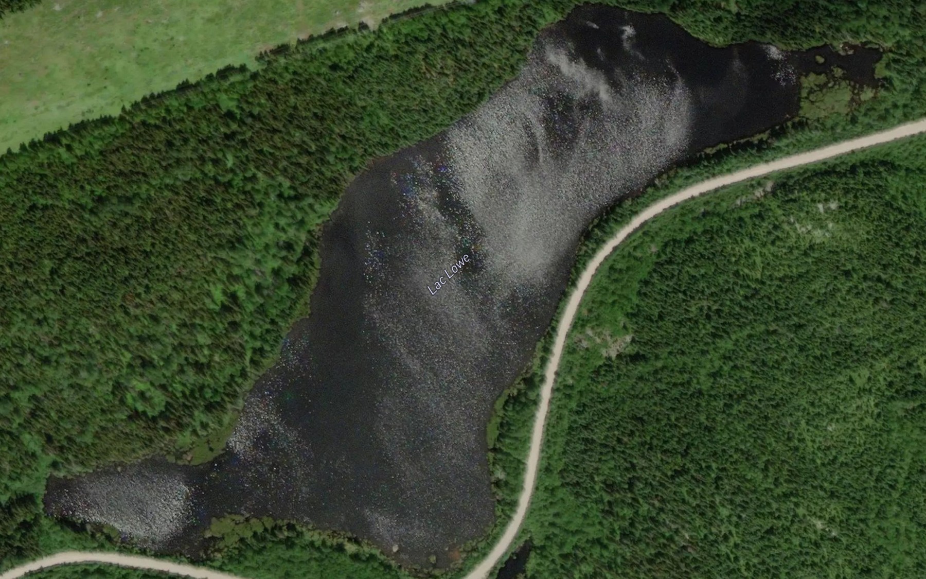 Satellite map of the Lac Lowe