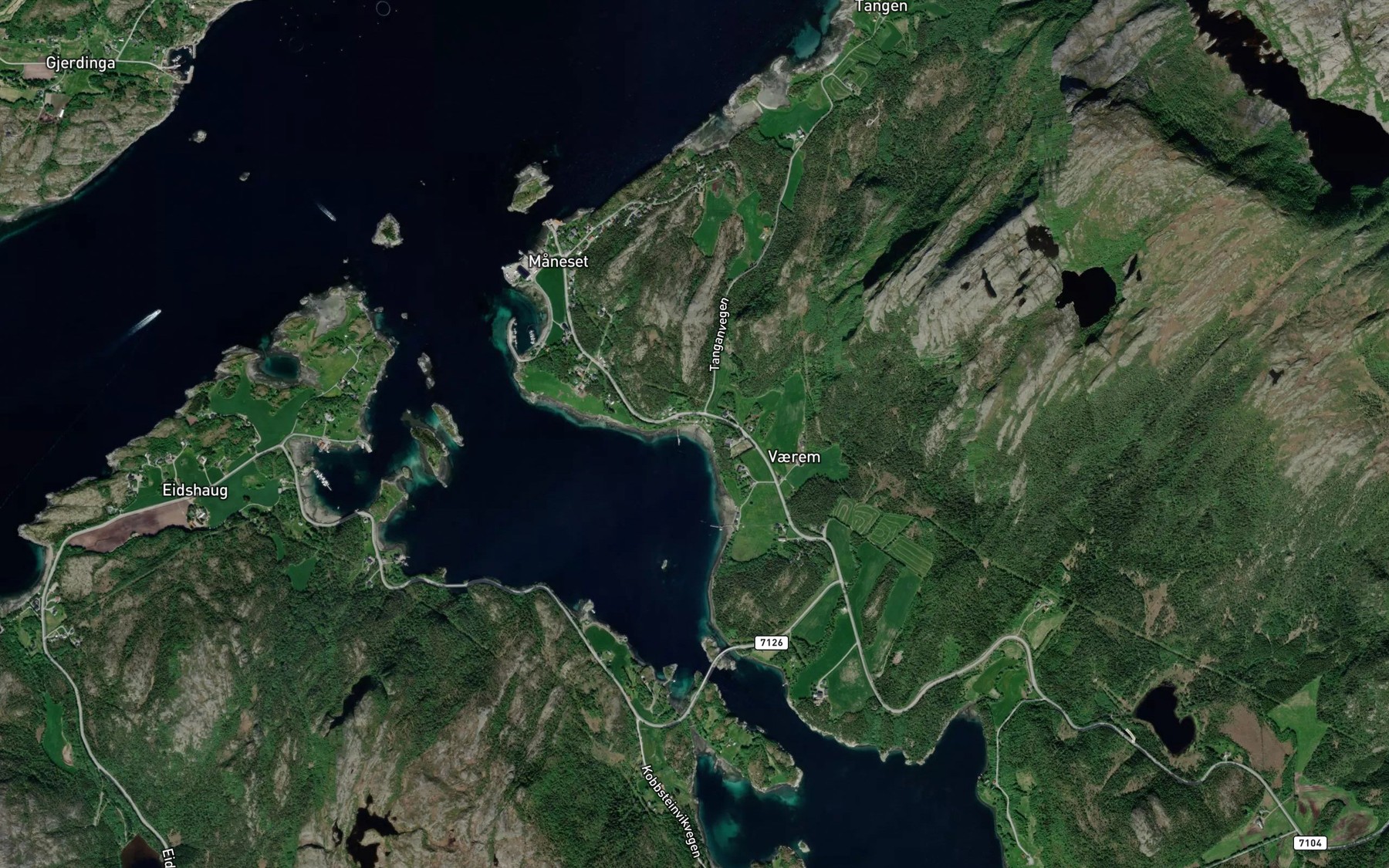 Satellite map of the Hestvika