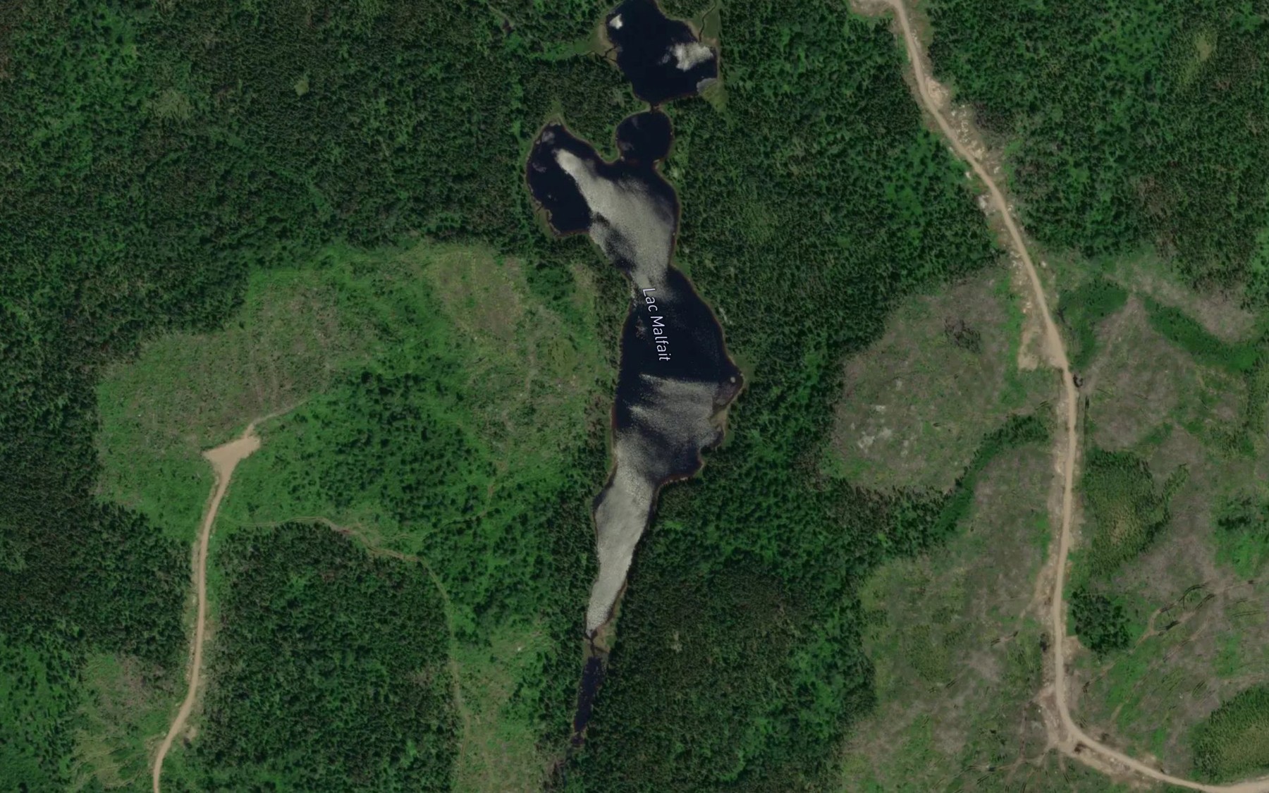 Satellite map of the Lac Malfait