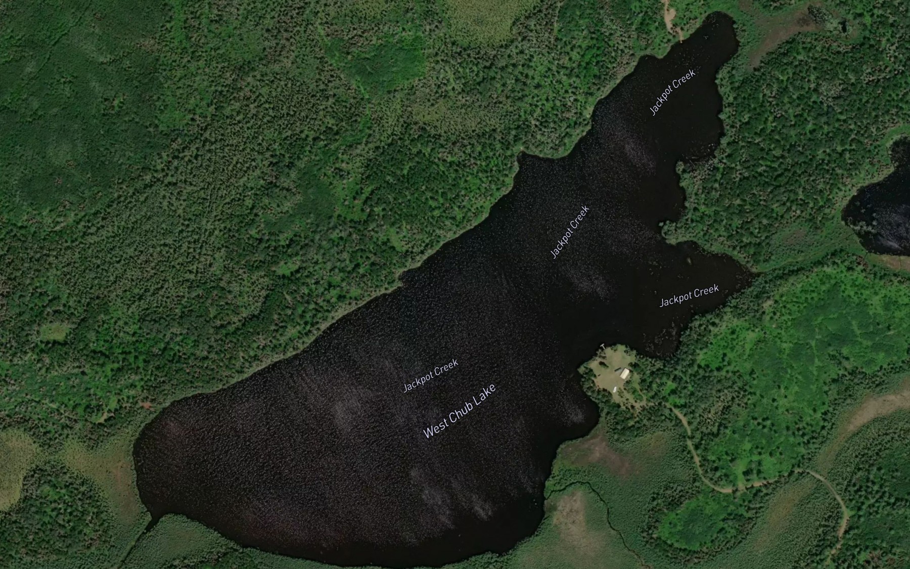 Satellite map of the West Chub Lake