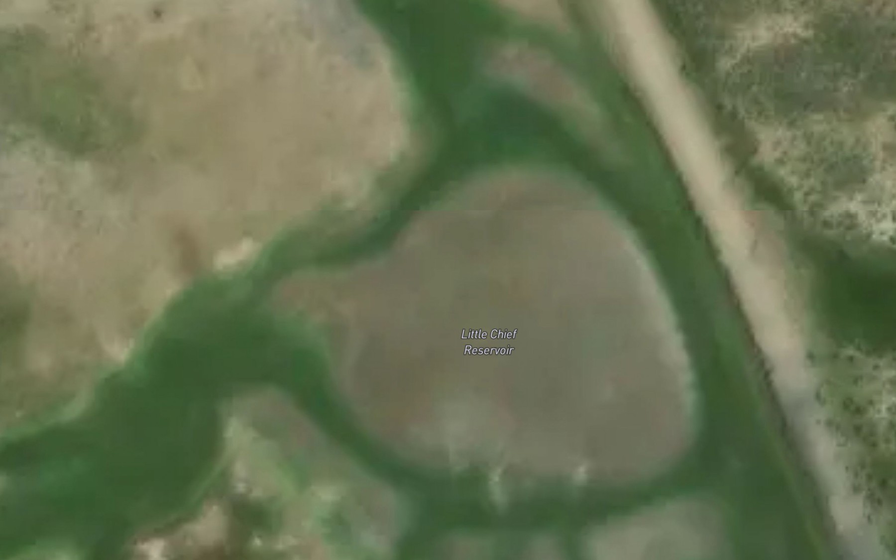 Satellite map of the Little Chief Reservoir