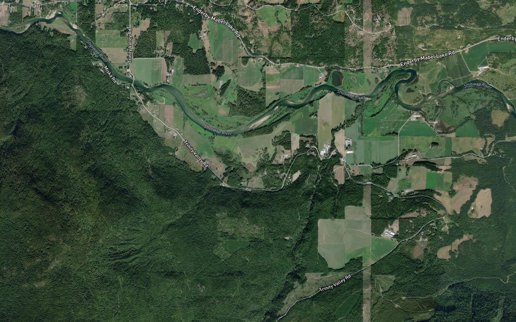 Satellite map of the Almondbury Creek