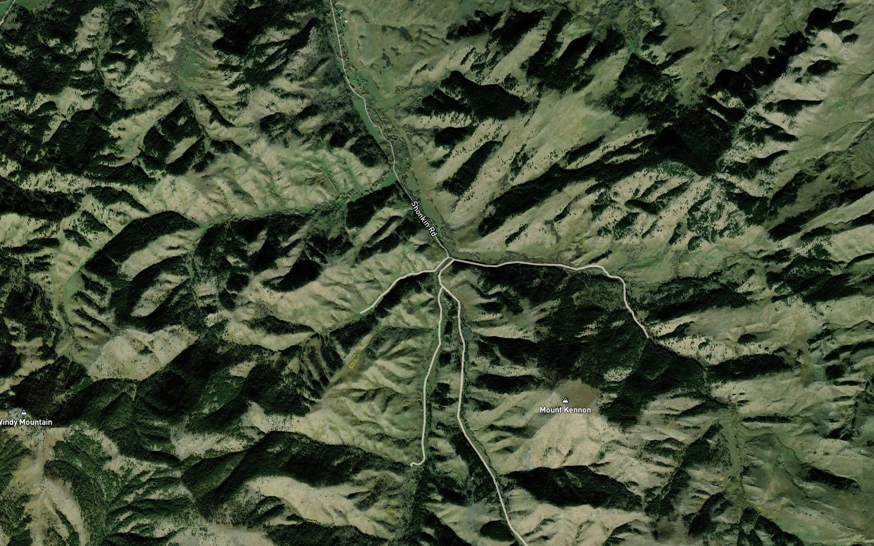 Satellite map of the Shea Creek