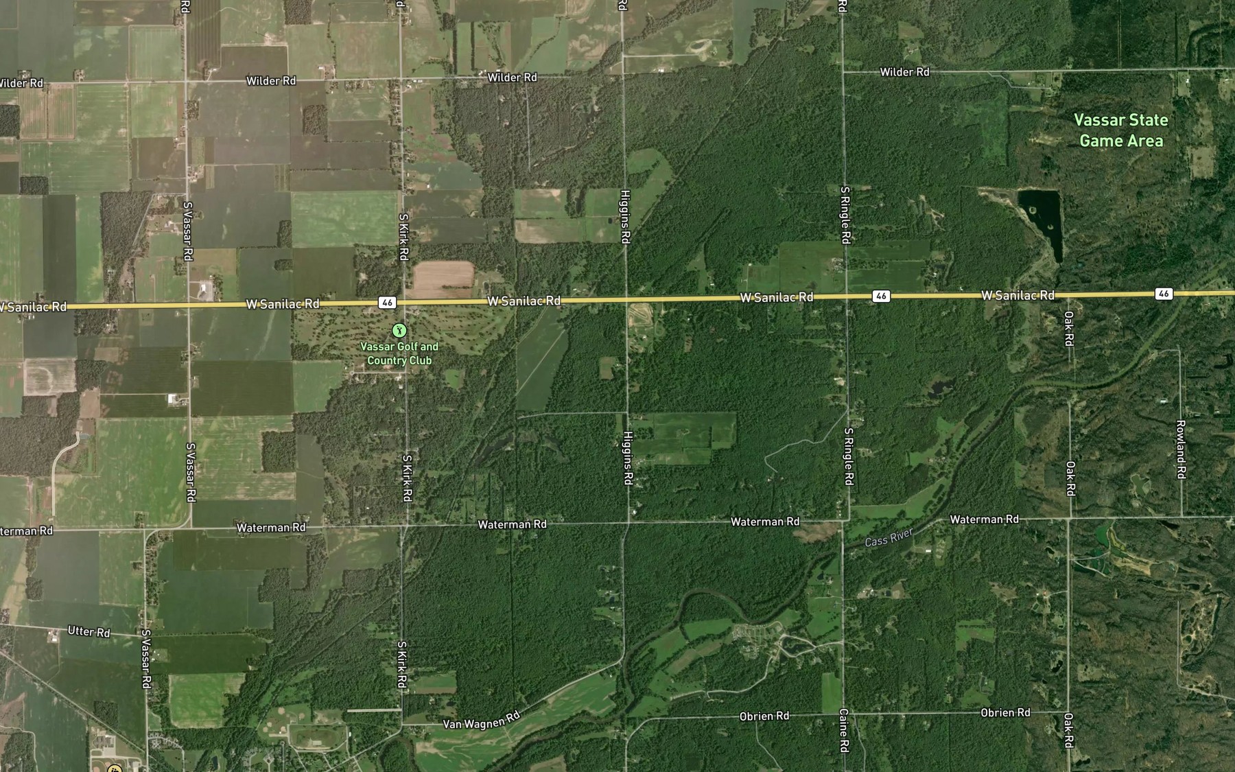 Satellite map of the Brewer Drain