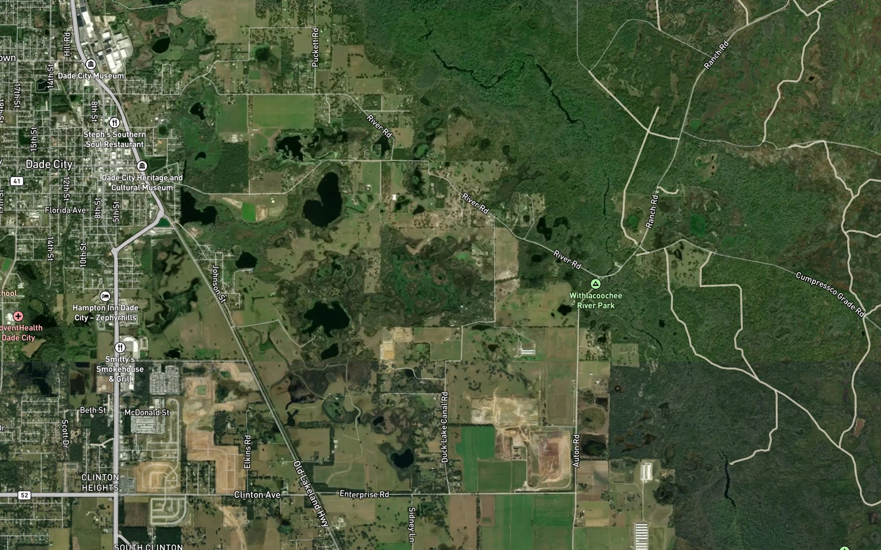 Satellite map of the Duck Lake