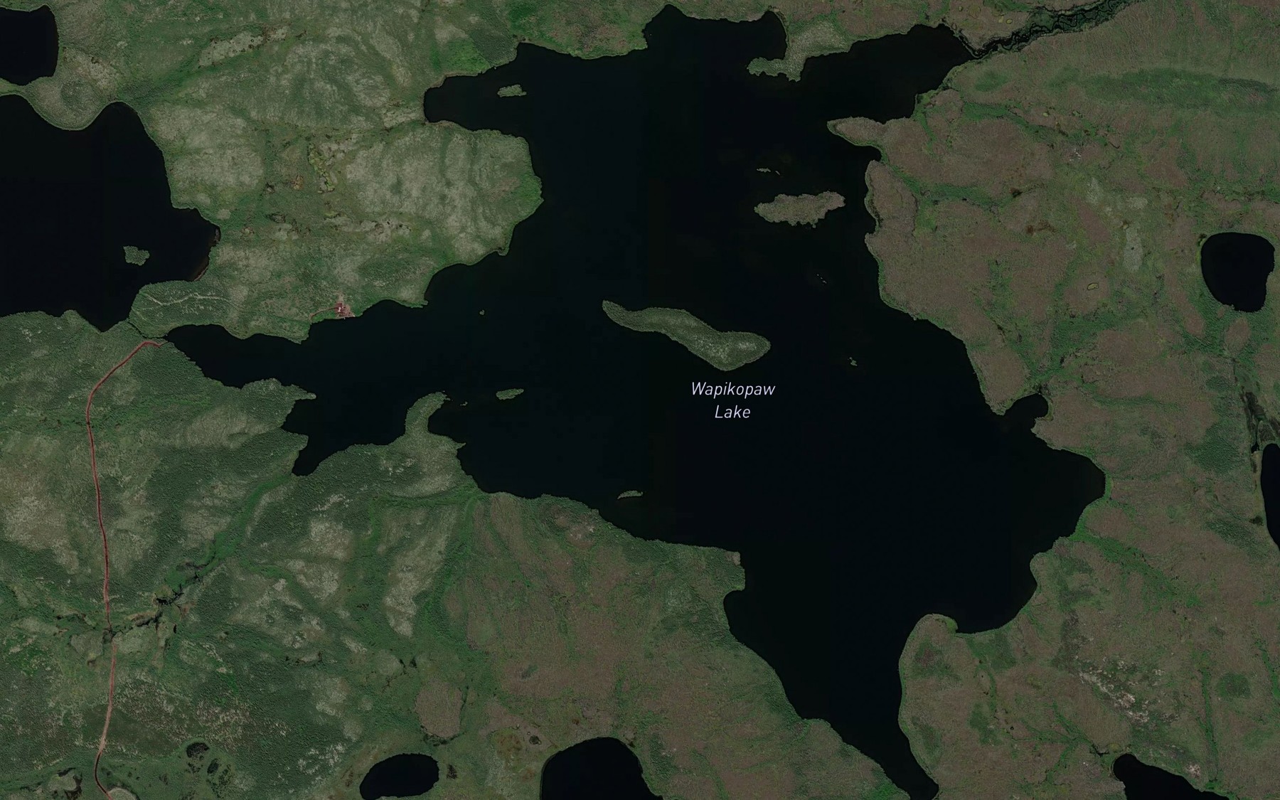 Satellite map of the Wapikopaw Lake