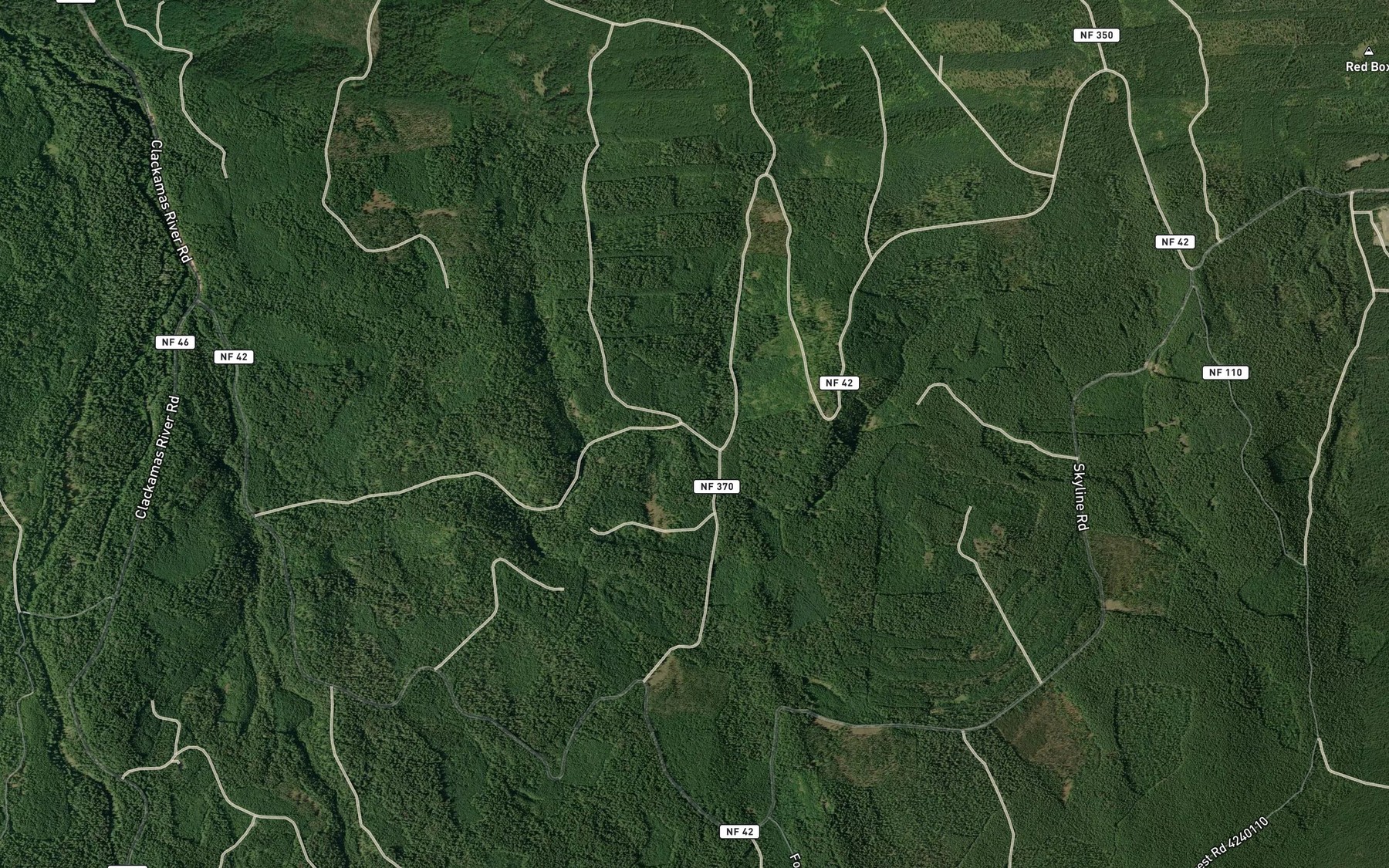 Satellite map of the Poop Creek