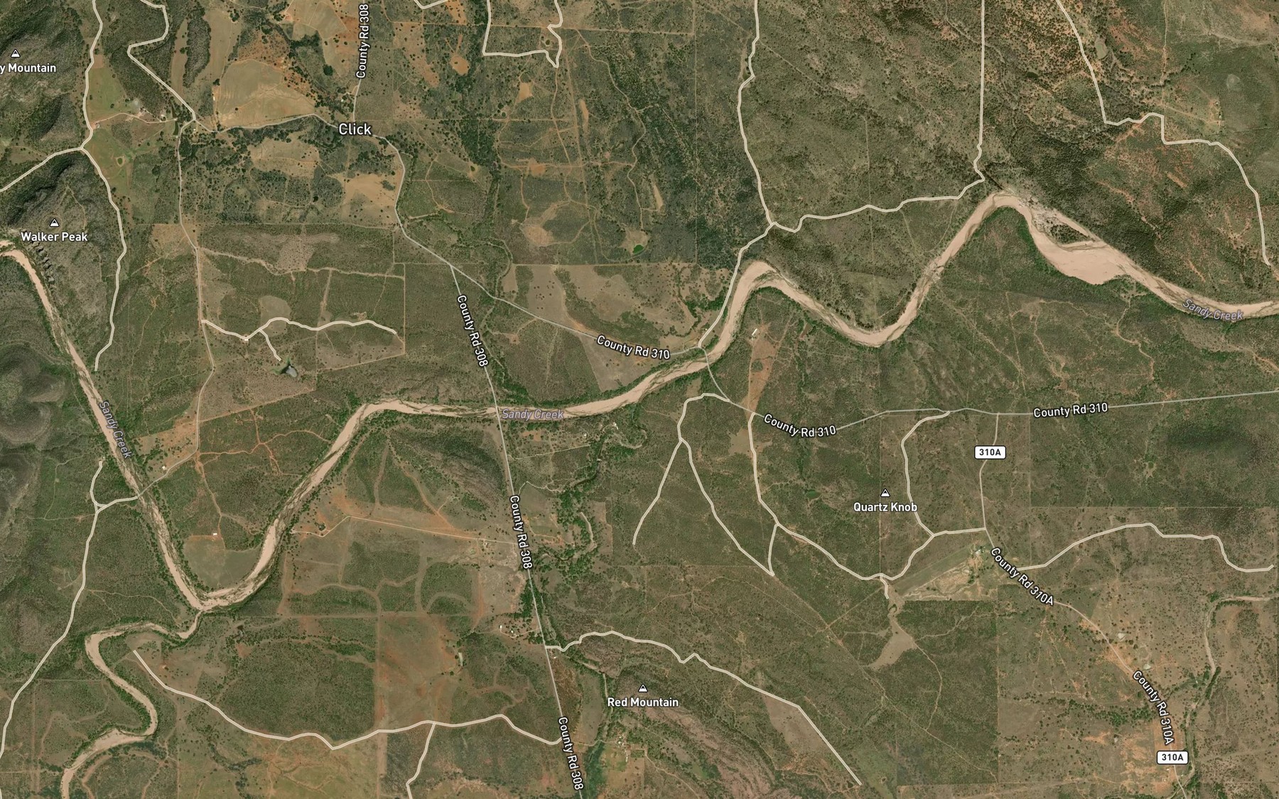 Satellite map of the Comanche Creek