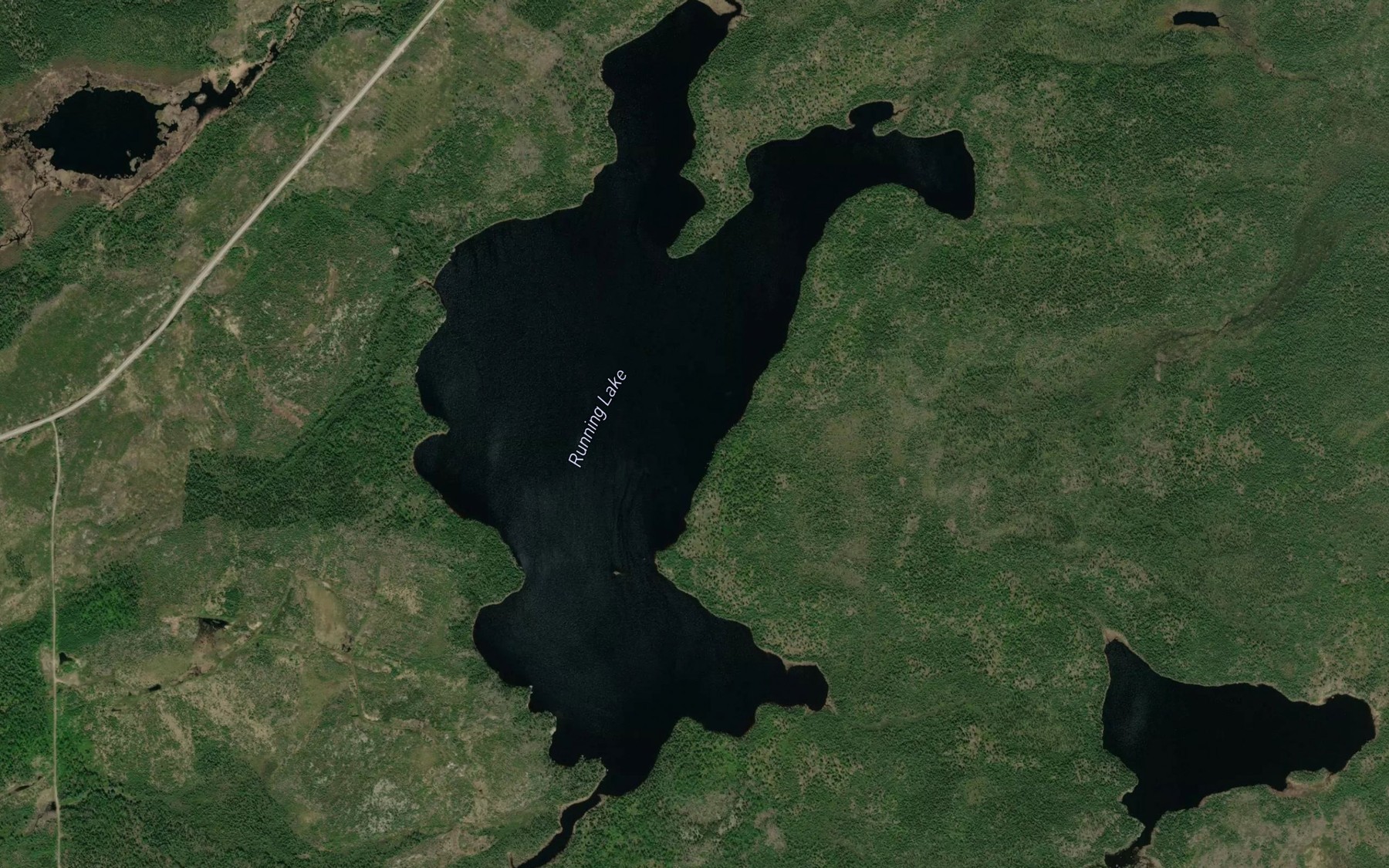 Satellite map of the Running Lake